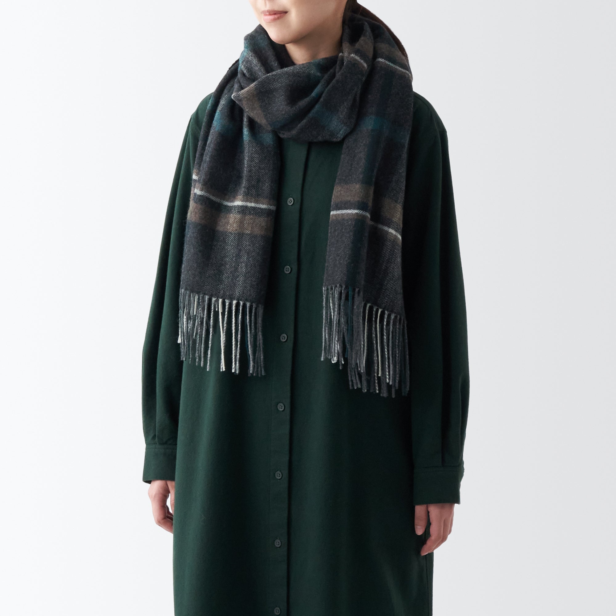 Wool 2-way Large Stole - Patterned - Image 30