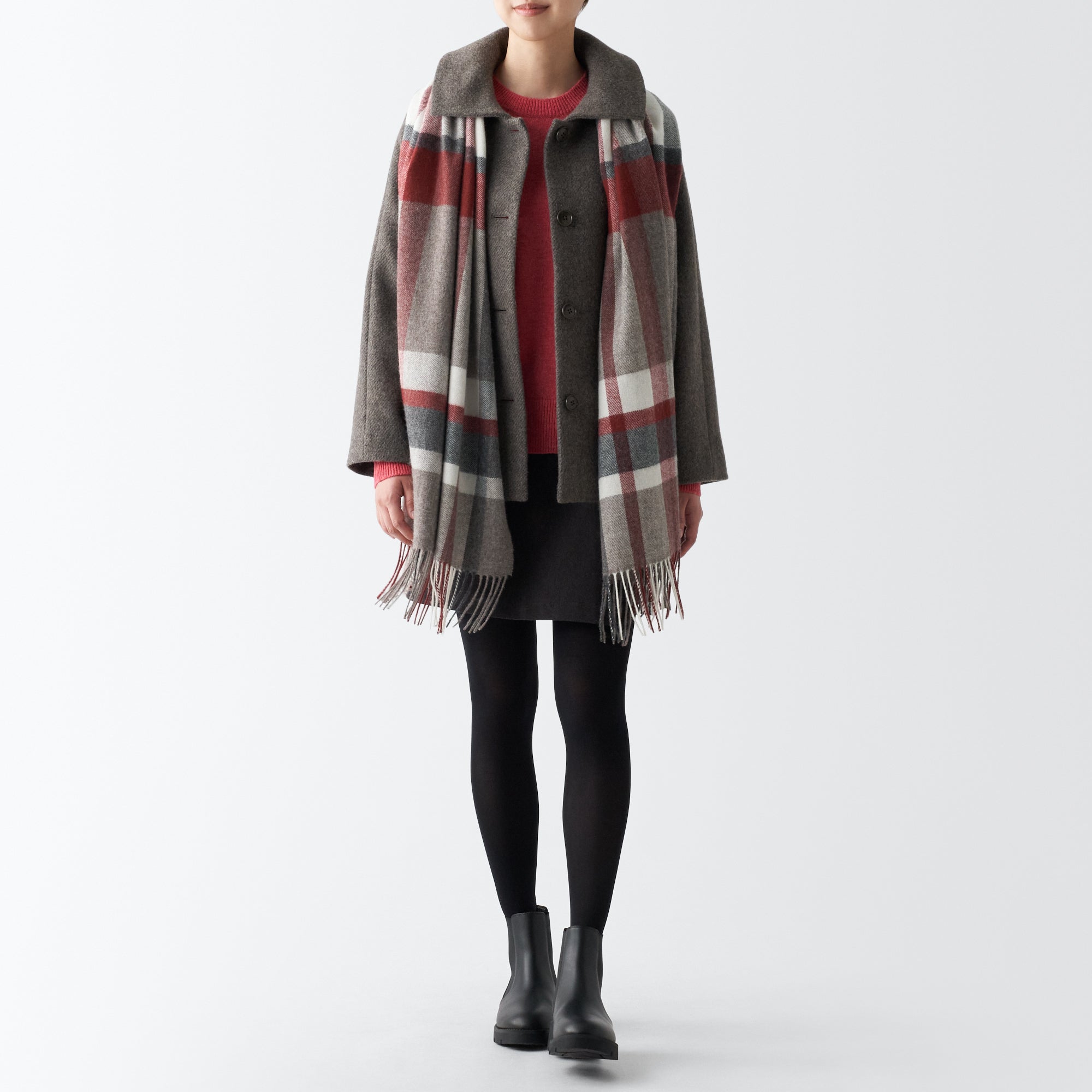 Wool 2-way Large Stole - Patterned - Image 4