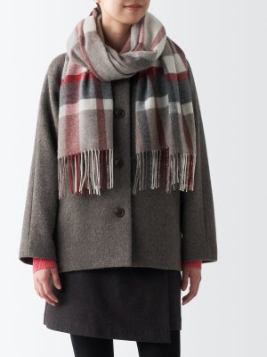 Wool 2-way Large Stole - Patterned