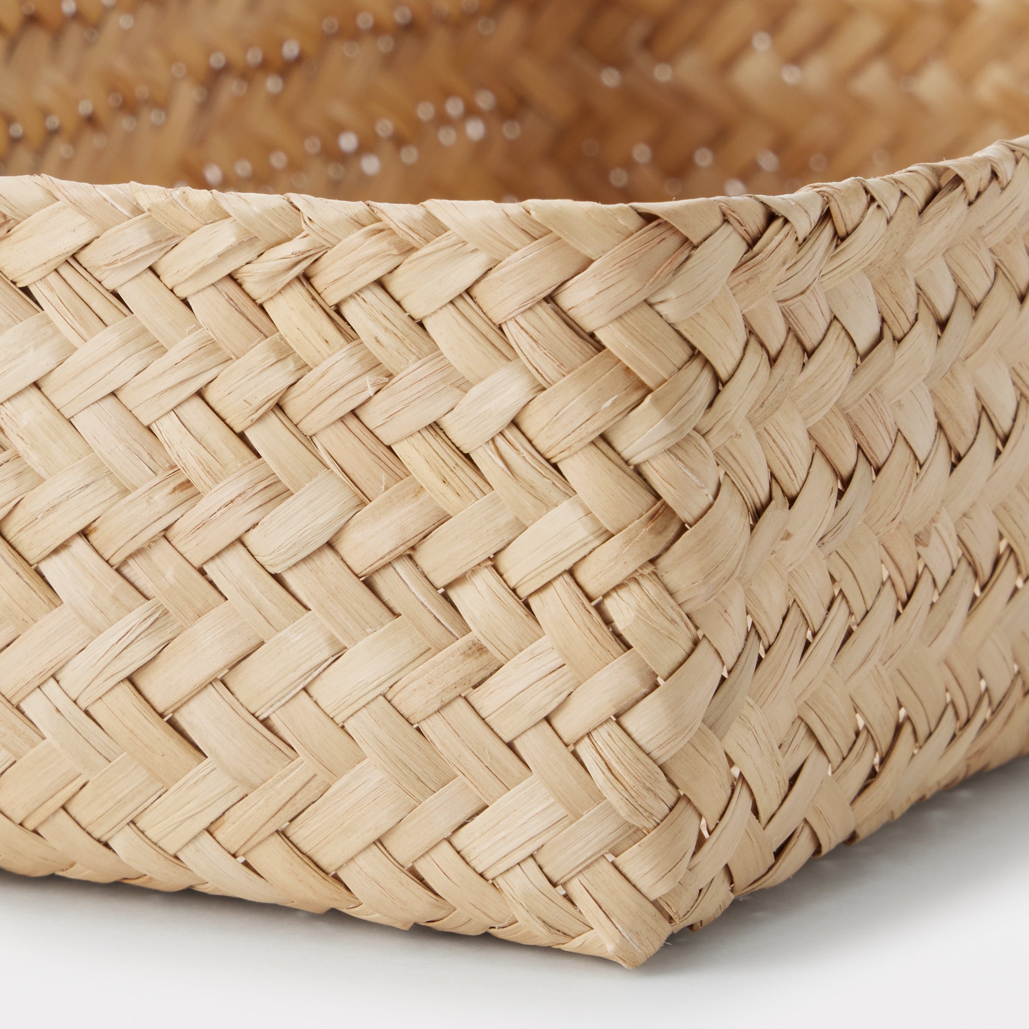 Seagrass Organizer Herringbone Rectangular Basket - Medium (W5.9 x D9.8 x H2.8) - Image 5