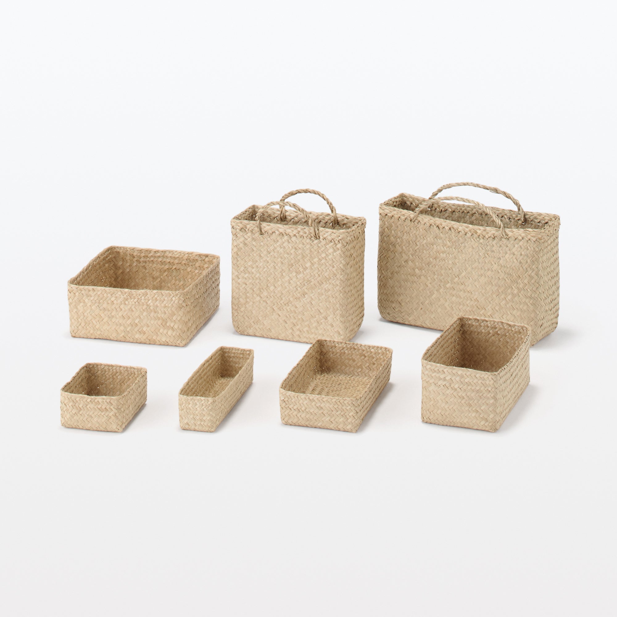Seagrass Organizer Herringbone Rectangular Basket - Medium (W5.9 x D9.8 x H2.8) - Image 8