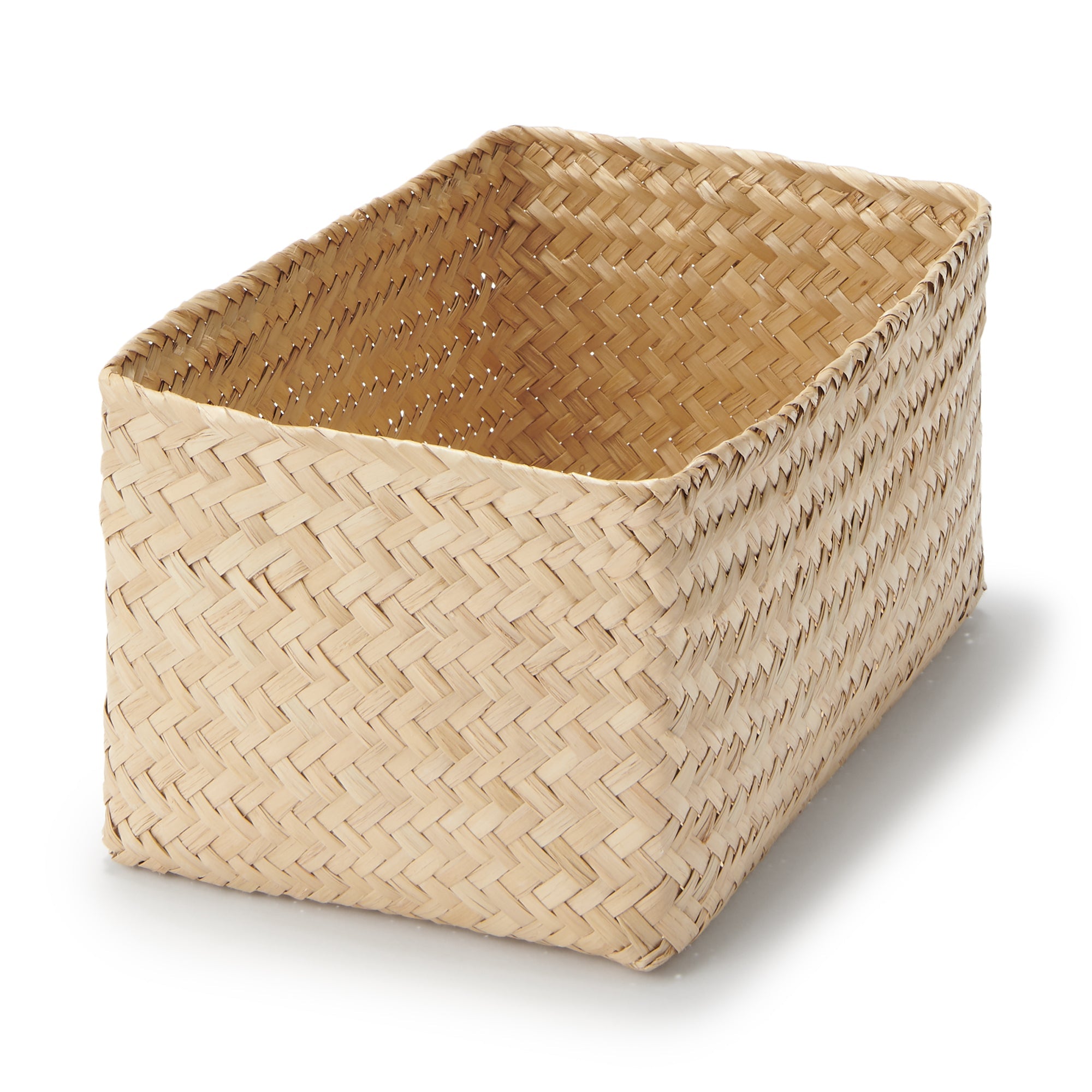 Seagrass Organizer Herringbone Rectangular Basket - Large (W5.9 x D9.8 x H4.7)