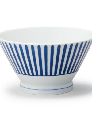 Hasami Ware Rice Bowl - Stripes Pattern