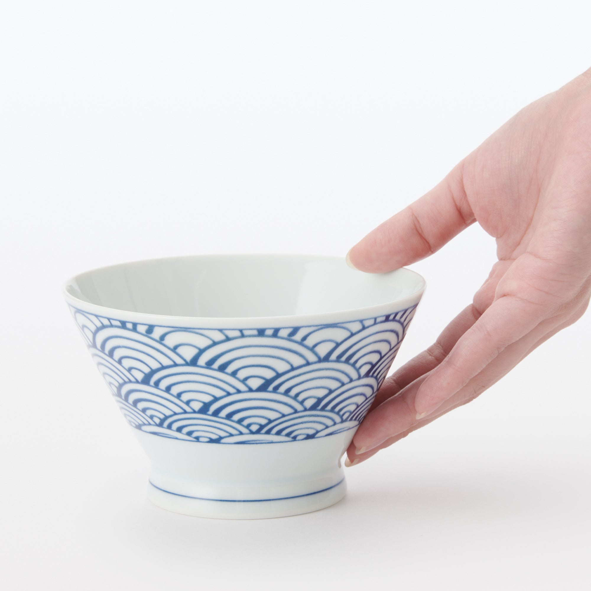 Hasami Ware Rice Bowl - Large Wave Pattern - Image 6
