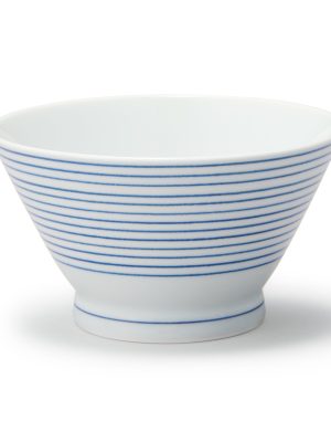 Hasami Ware Rice Bowl - Horizontal Stripes Pattern