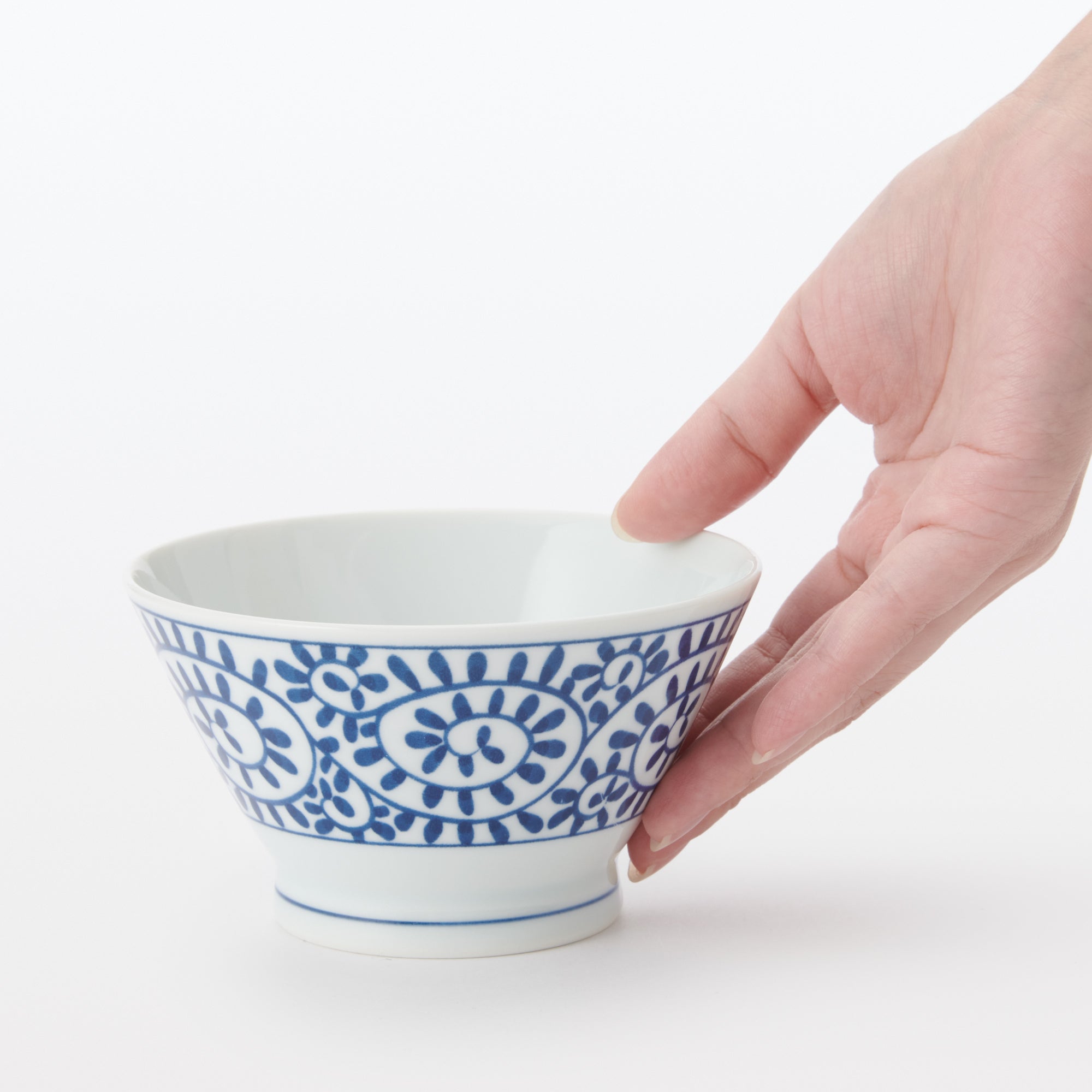 Hasami Ware Rice Bowl - Arabesque Pattern - Image 3
