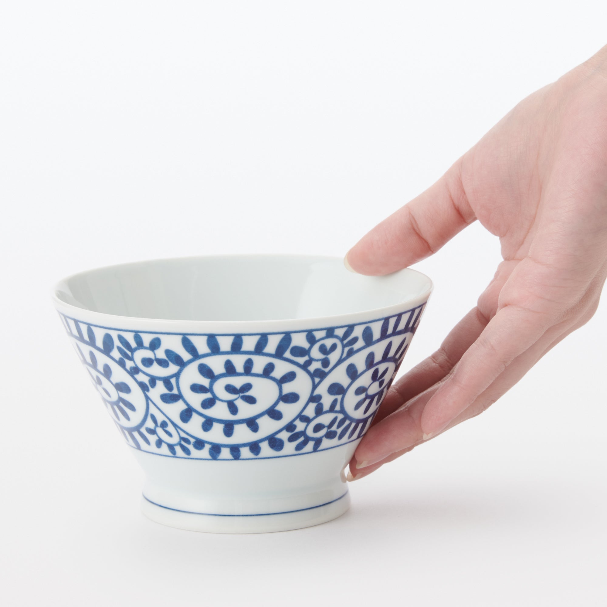 Hasami Ware Rice Bowl - Arabesque Pattern - Image 9