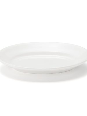 Porcelain Rimmed Oval Plate Small - White