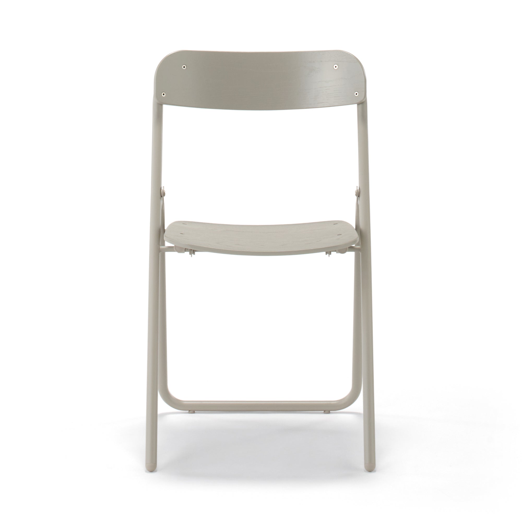Steel Pipe Folding Chair with Wooden Seat - Warm Gray