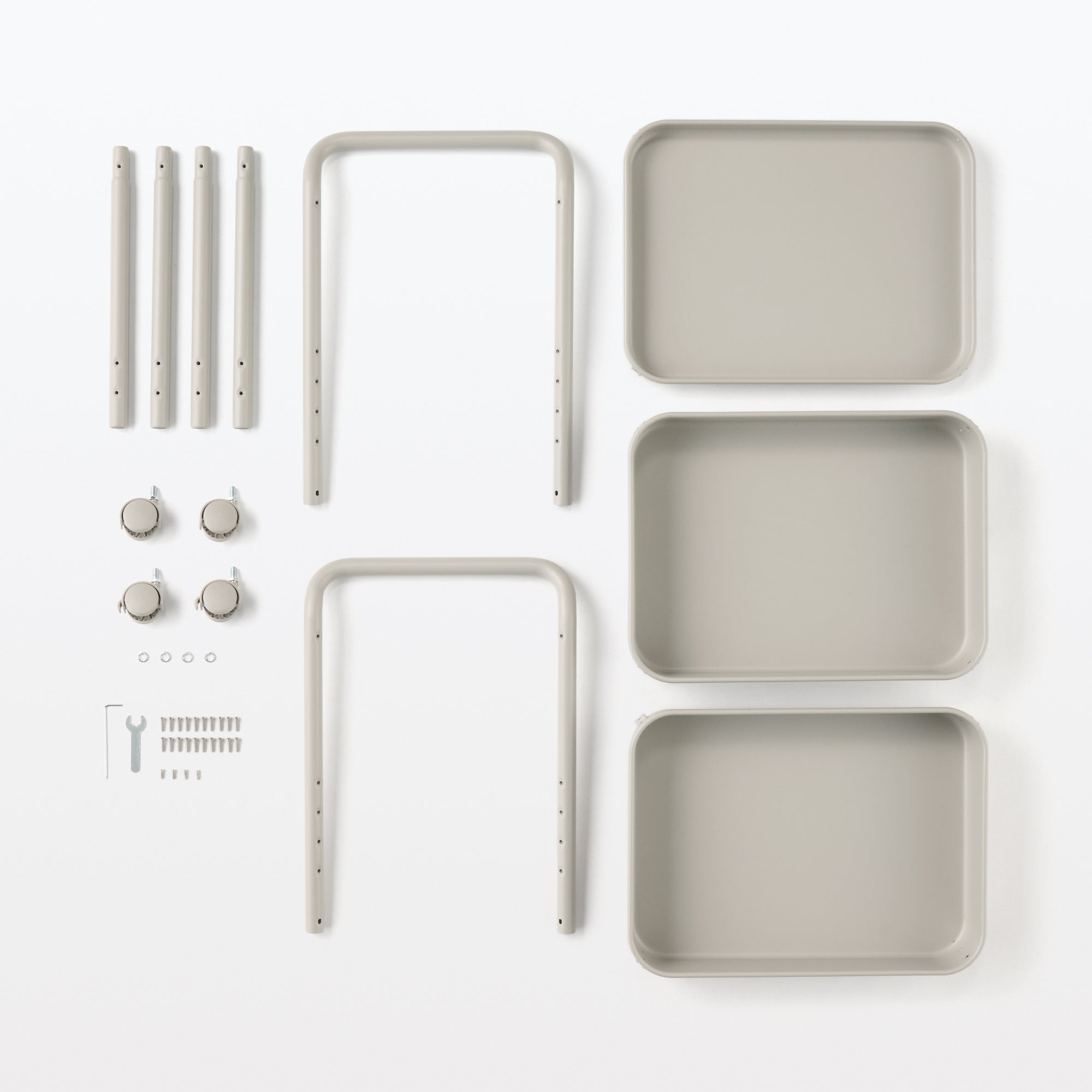 Steel Pipe Wheeled Rack Utility Cart - Warm Gray - Image 7