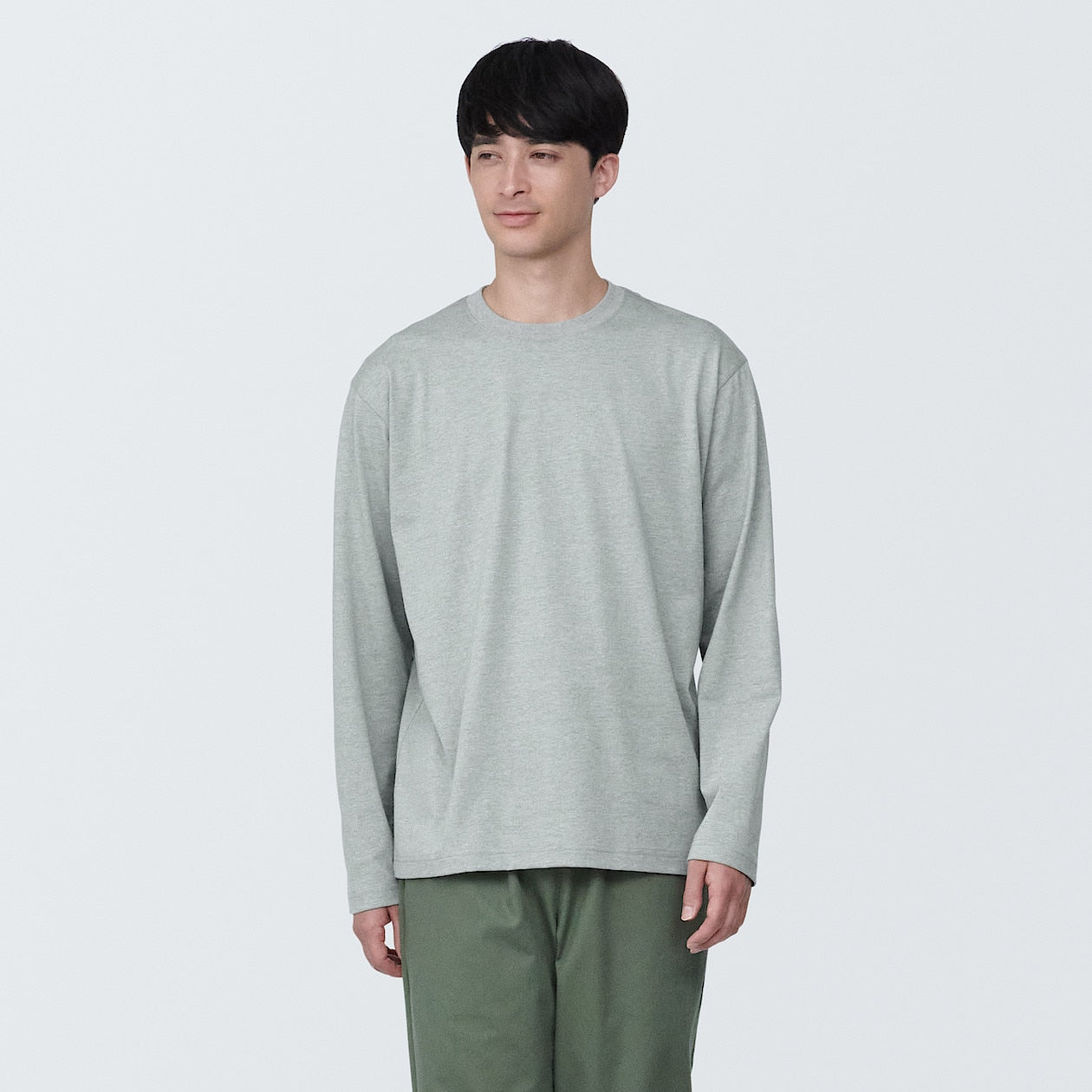 Men's Washed Jersey Crew Neck Long Sleeve T-Shirt - Image 24