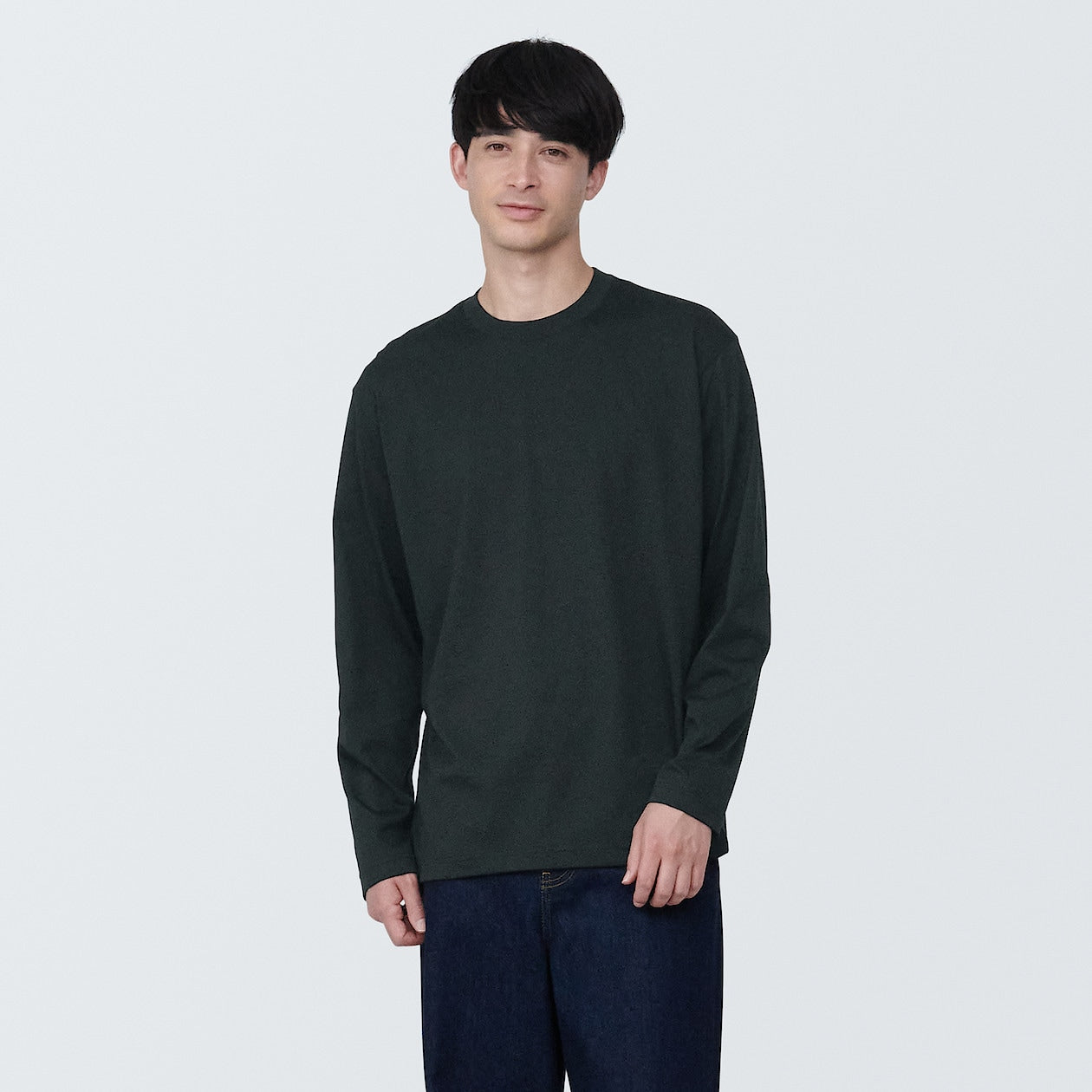 Men's Washed Jersey Crew Neck Long Sleeve T-Shirt - Image 10