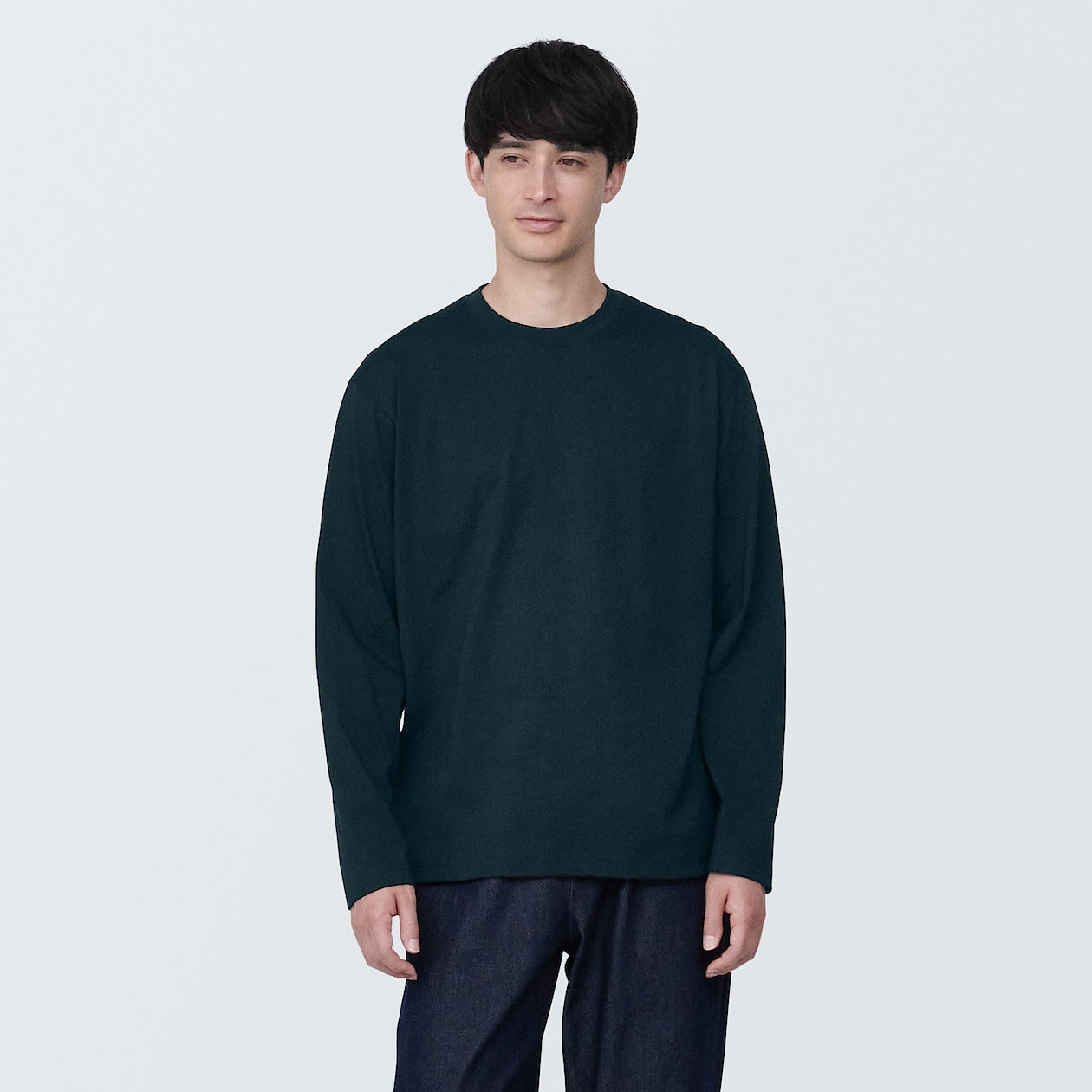Men's Washed Jersey Crew Neck Long Sleeve T-Shirt - Image 31