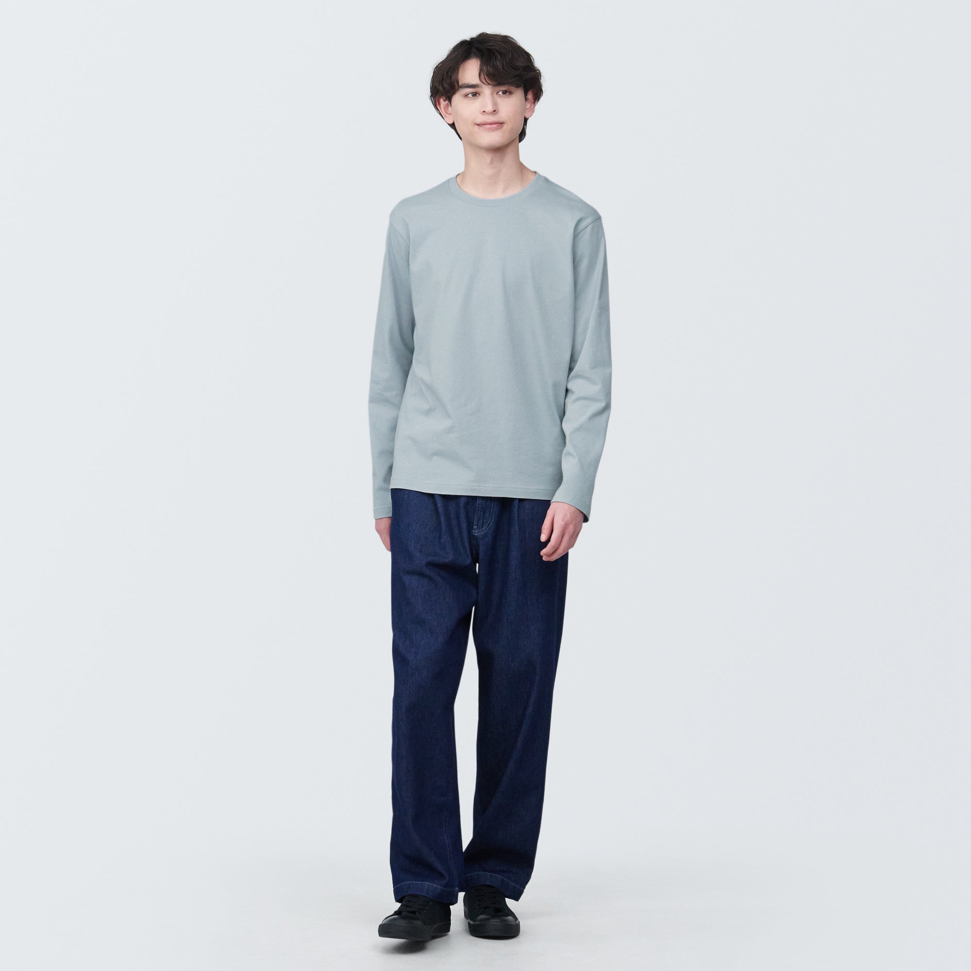 Men's Washed Jersey Crew Neck Long Sleeve T-Shirt - Image 4