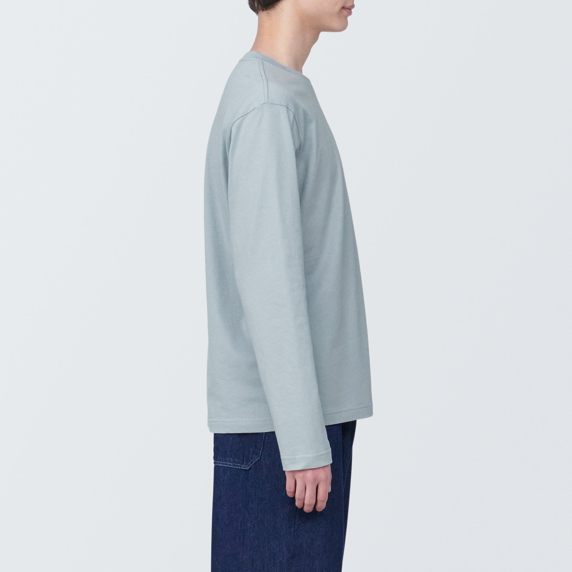 Men's Washed Jersey Crew Neck Long Sleeve T-Shirt - Image 5