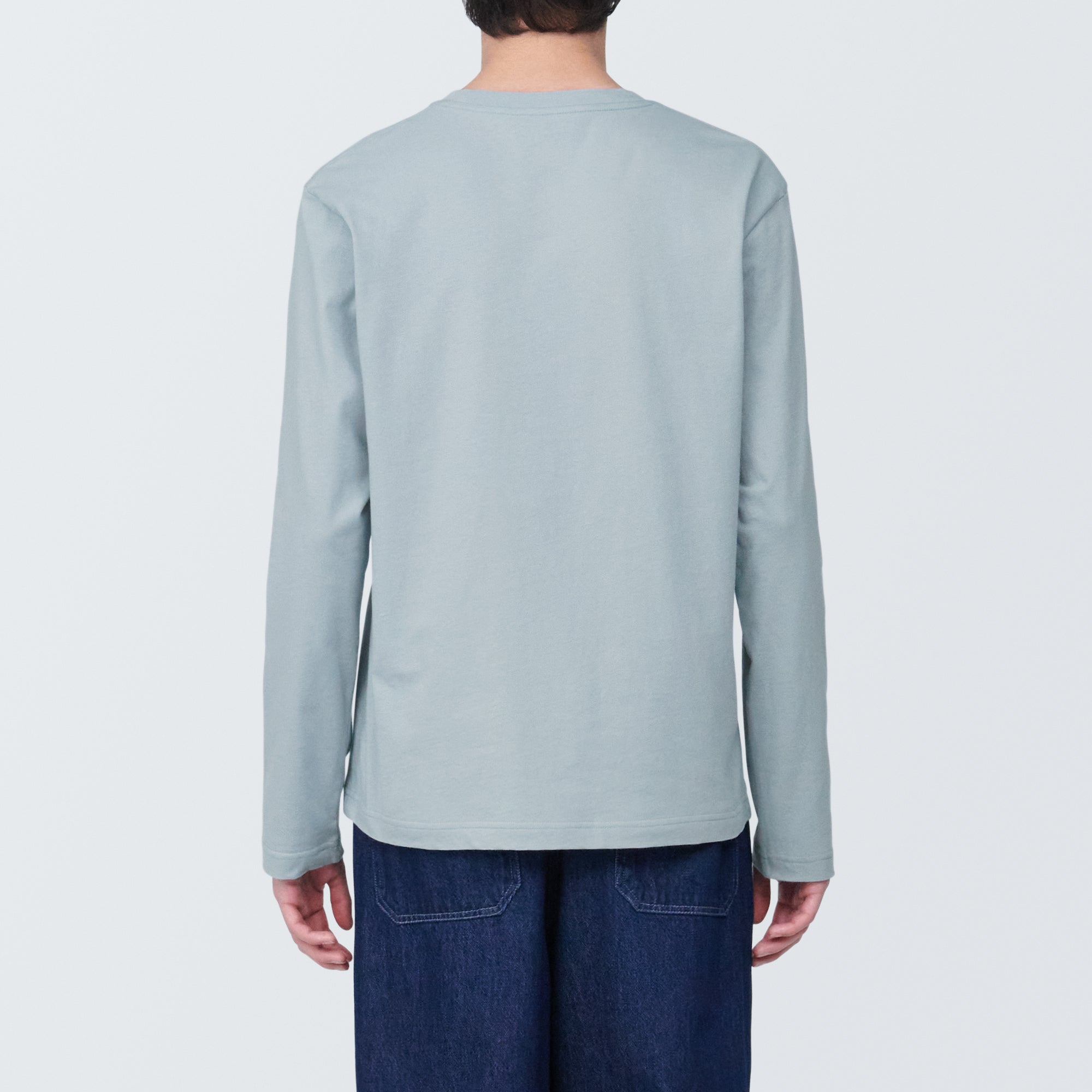 Men's Washed Jersey Crew Neck Long Sleeve T-Shirt - Image 6