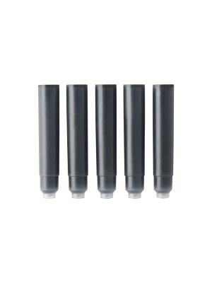 Compact Fountain Pen Ink Cartridge Refills - Black (5 Pack)
