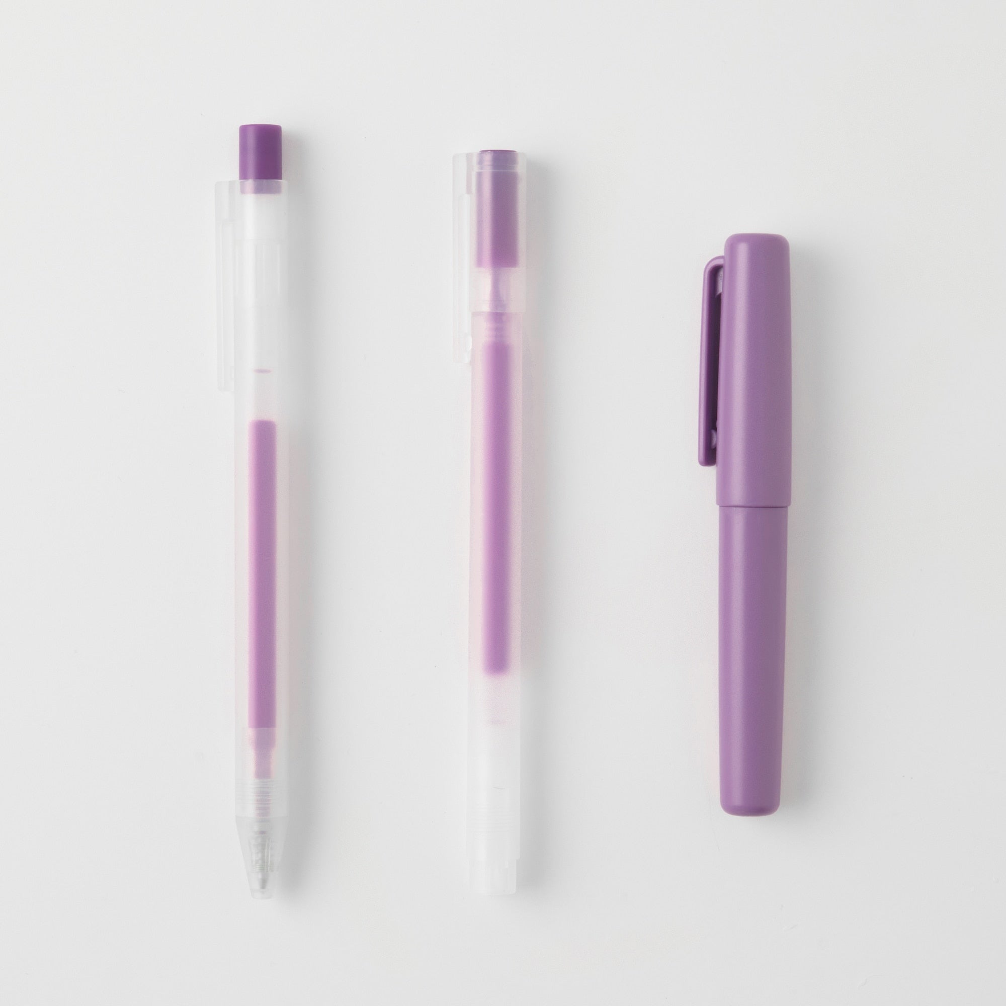 Compact Gel Ink Ballpoint Pen Cap Type 0.5 mm - Purple - Image 7