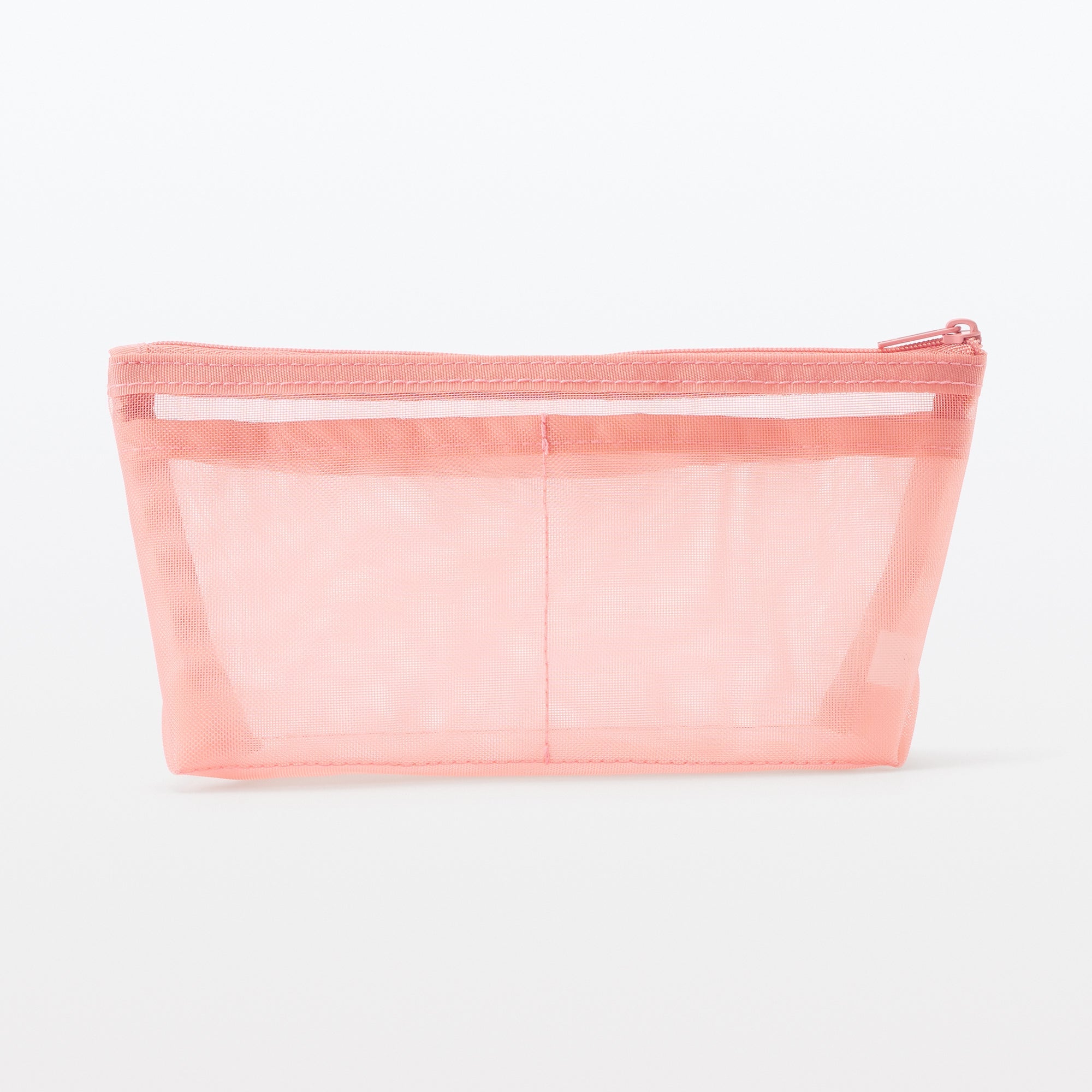 Nylon Mesh Pen Case with Gusset Tall - Pink - Image 2