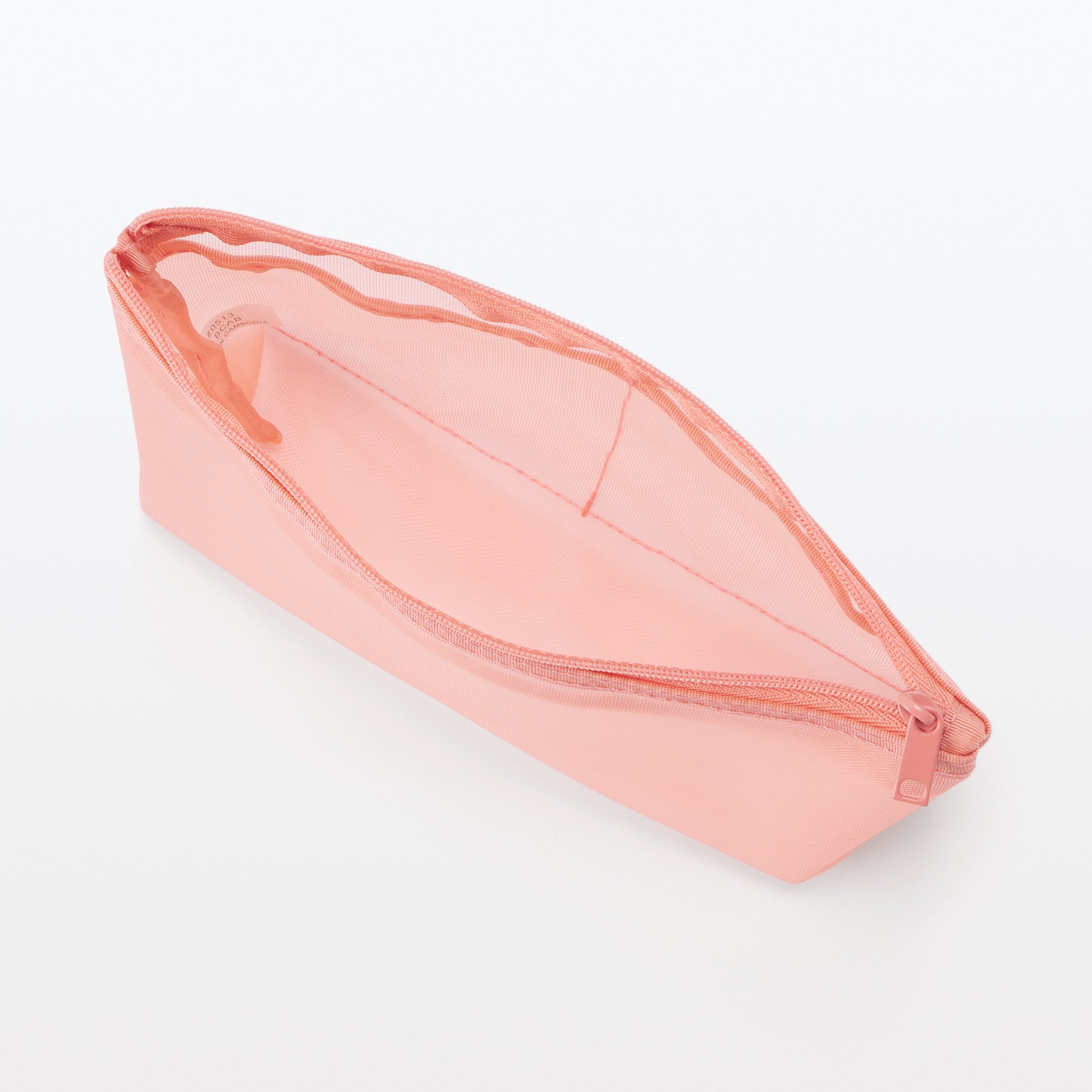 Nylon Mesh Pen Case with Gusset Tall - Pink - Image 5