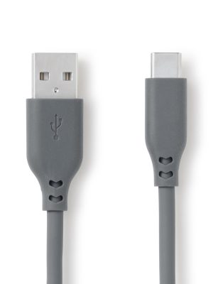 Soft and Tangle-free USB Cable - A to C - Gray
