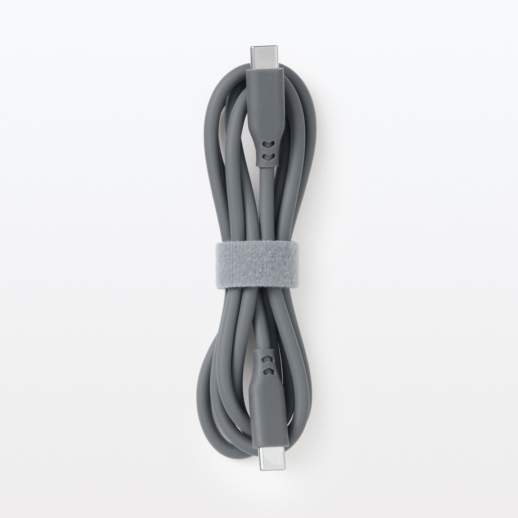 Soft and Tangle-free USB Cable - C to C - Gray - Image 2