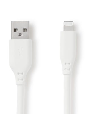 Soft and Tangle-free USB Cable - A to Lightning - White
