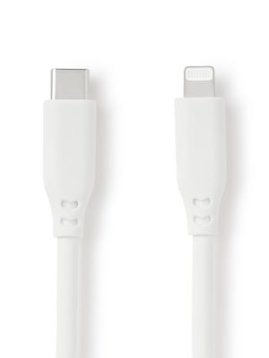Soft and Tangle-free USB Cable - C to Lightning - White
