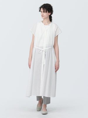 Women's High-Twist Veil French Sleeve Dress