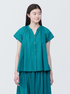 Women's High-Twist Veil French Sleeve Blouse