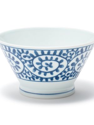 Hasami Ware Rice Bowl - Arabesque Pattern - Small