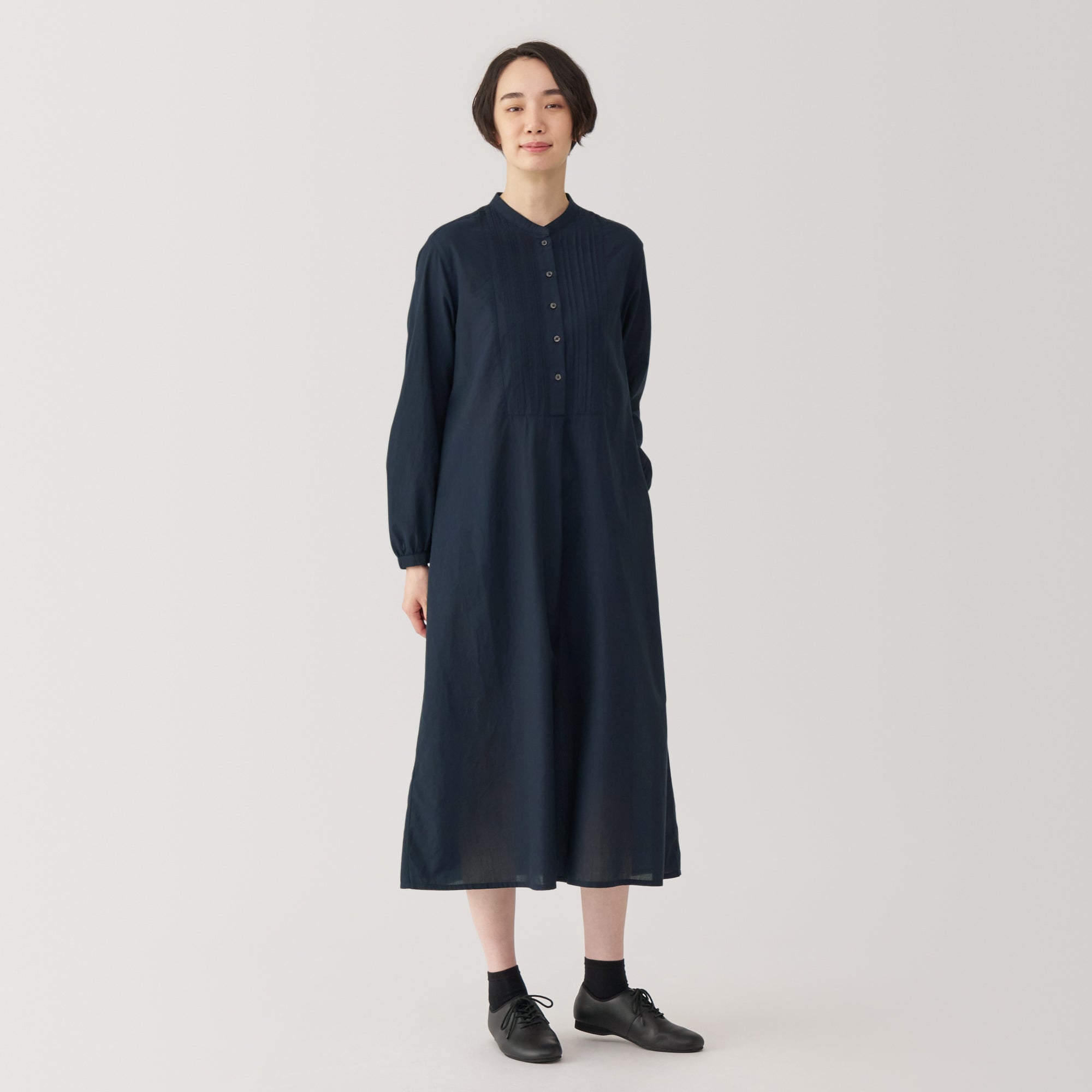 Women's Cotton Voile Long Sleeve Dress - Image 3