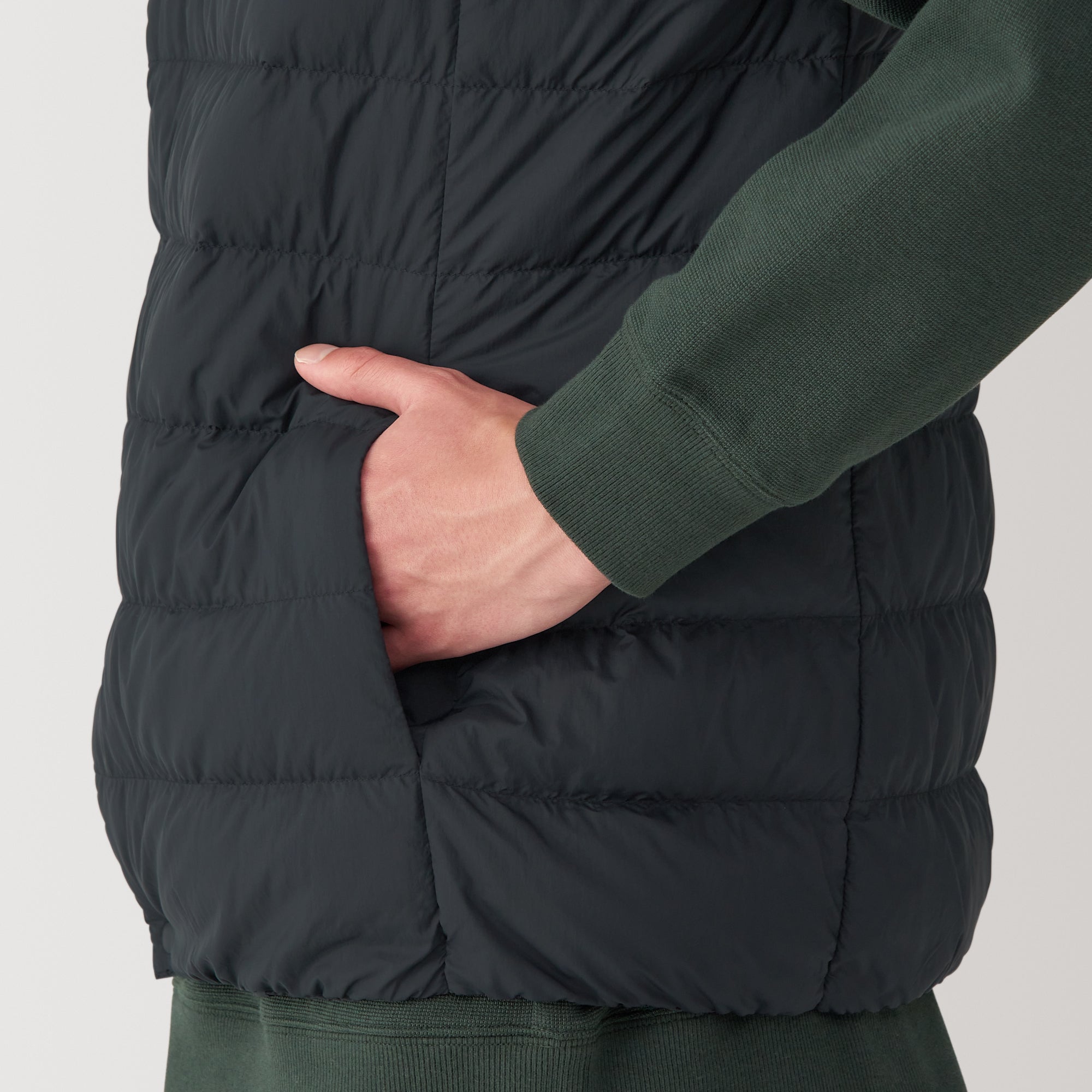 Men's Lightweight Down Collarless Vest - Image 19