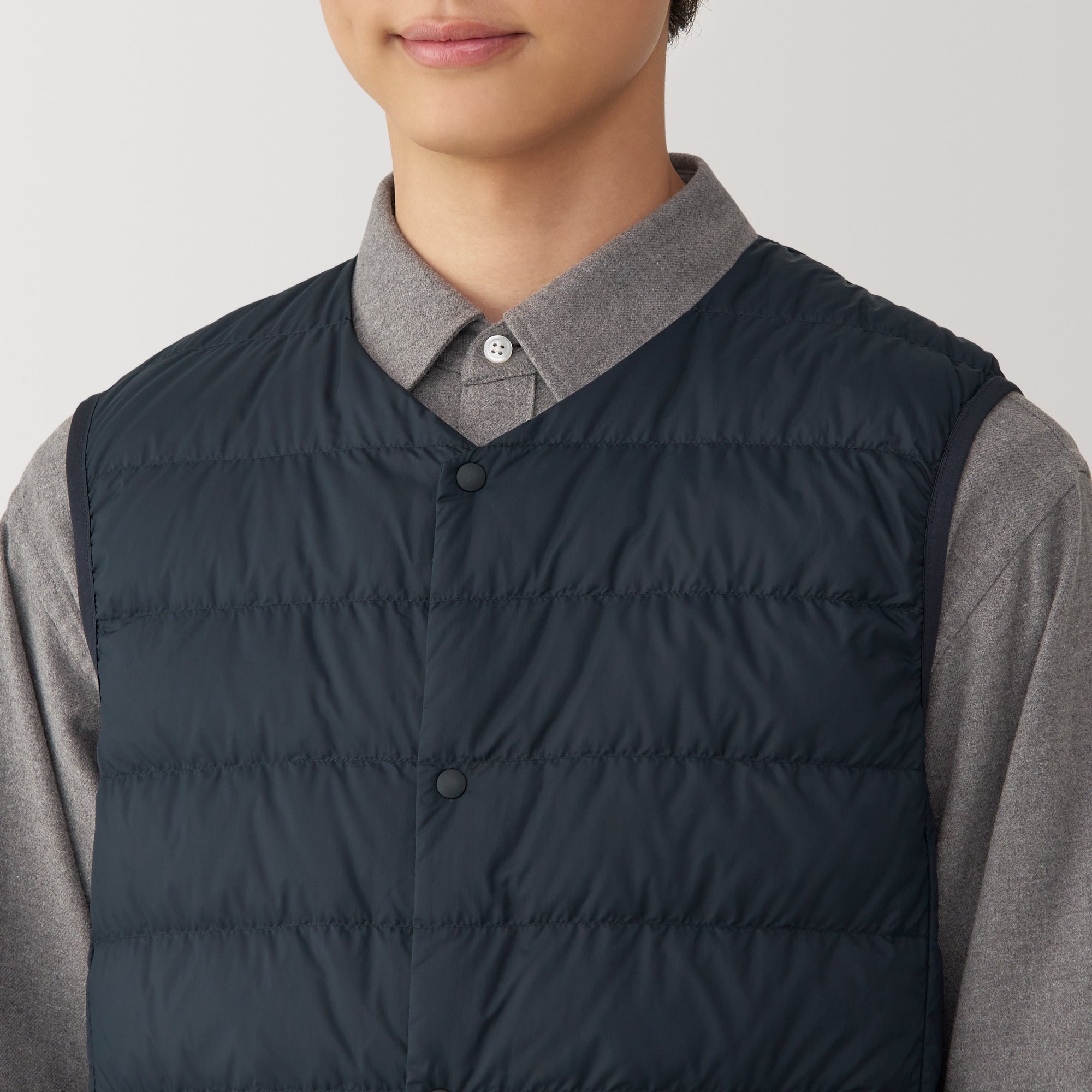 Men's Lightweight Down Collarless Vest - Image 29
