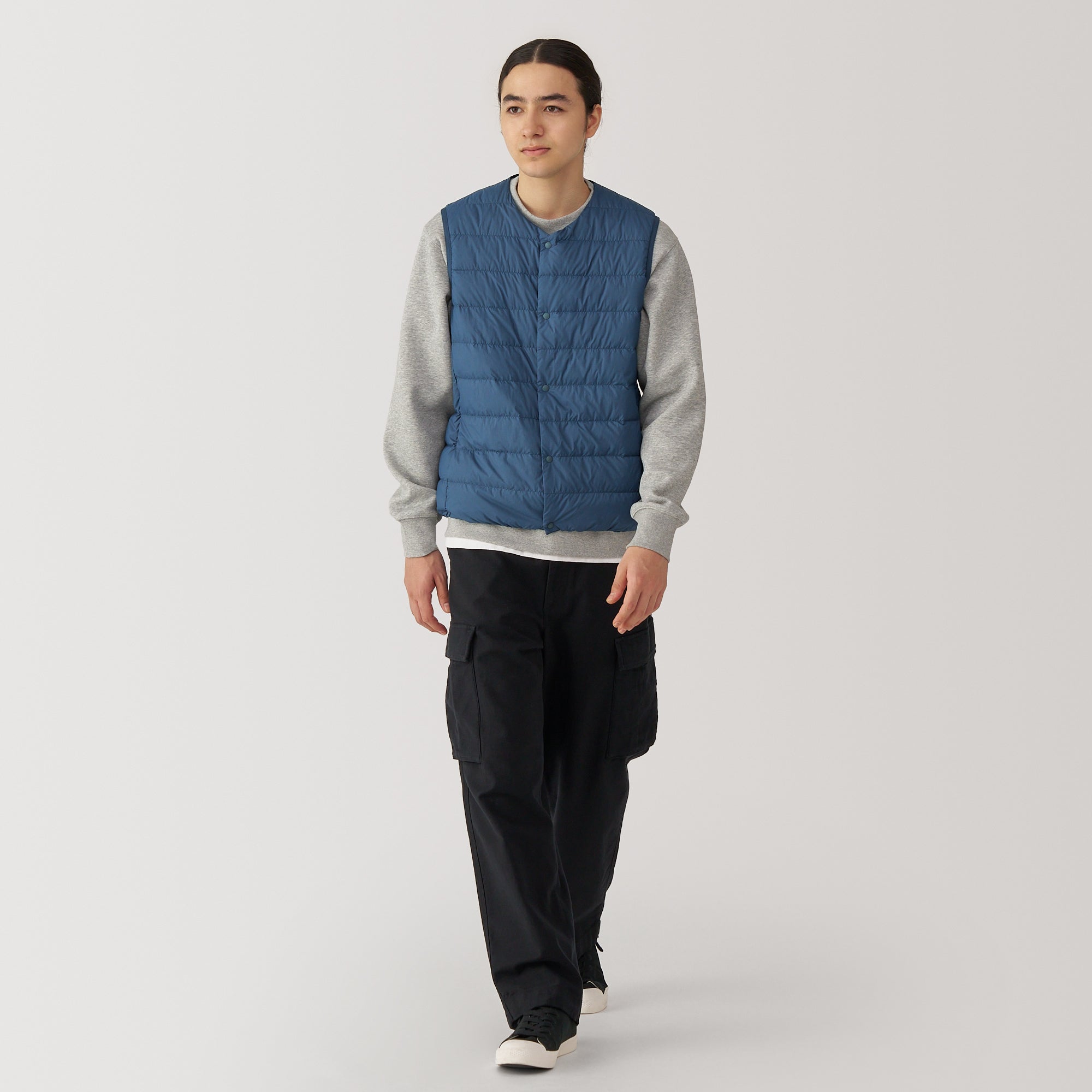 Men's Lightweight Down Collarless Vest - Image 4