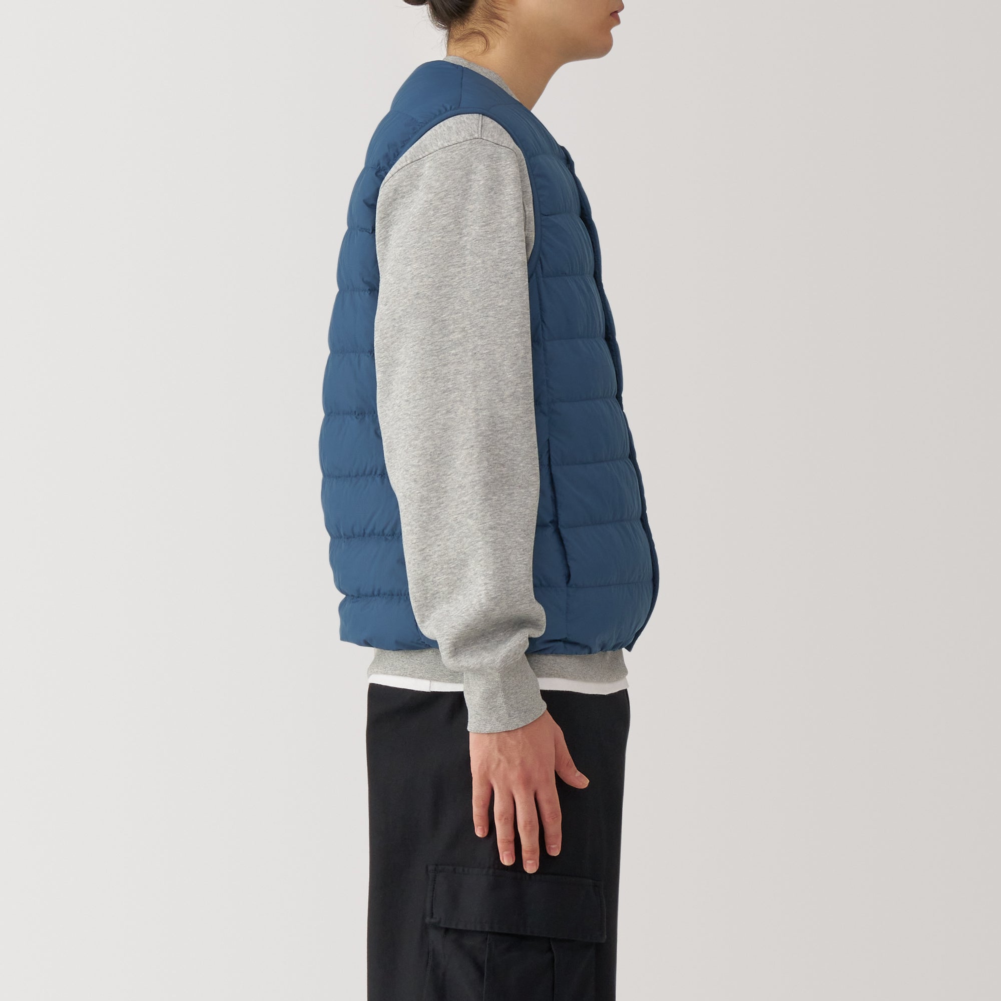 Men's Lightweight Down Collarless Vest - Image 5