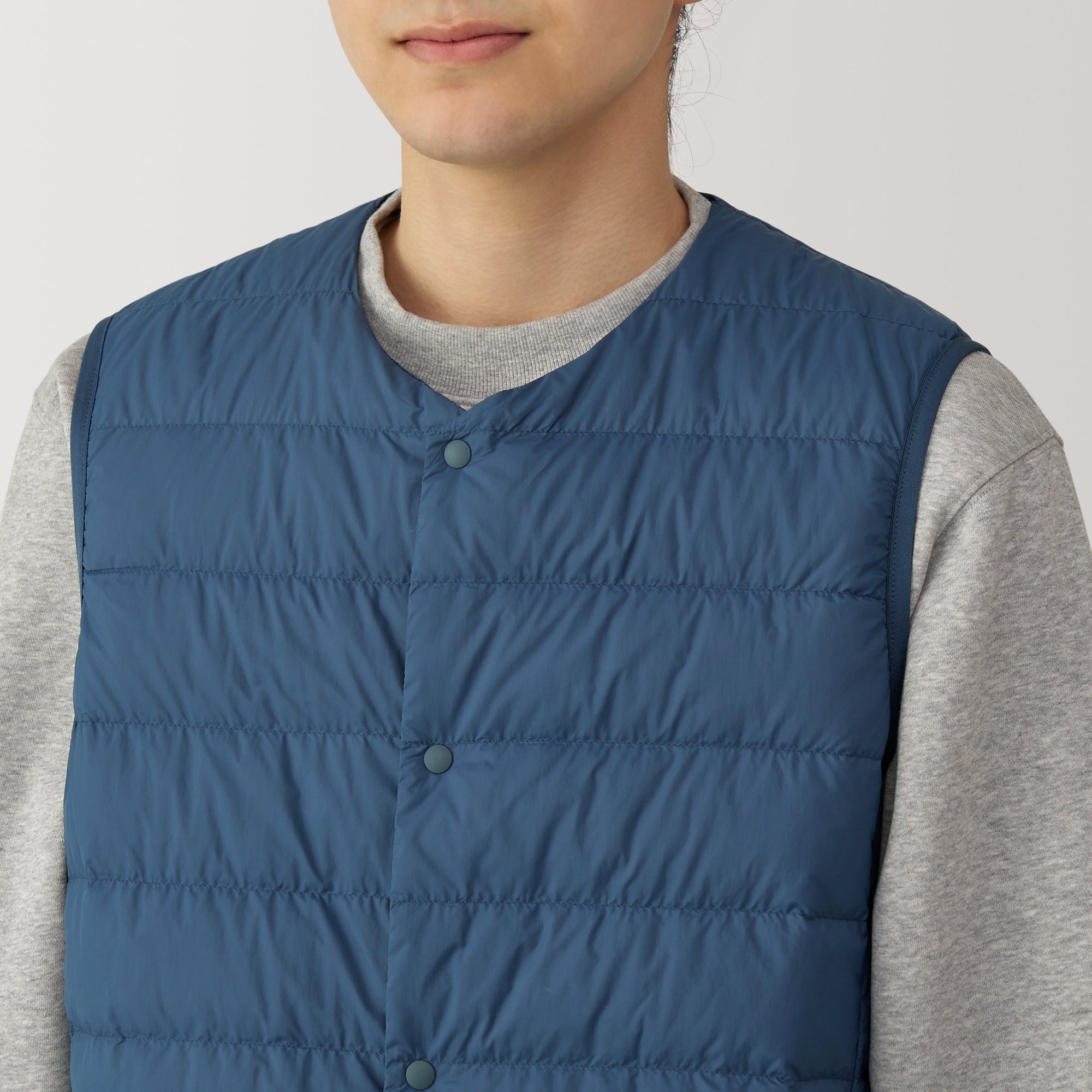 Men's Lightweight Down Collarless Vest - Image 7