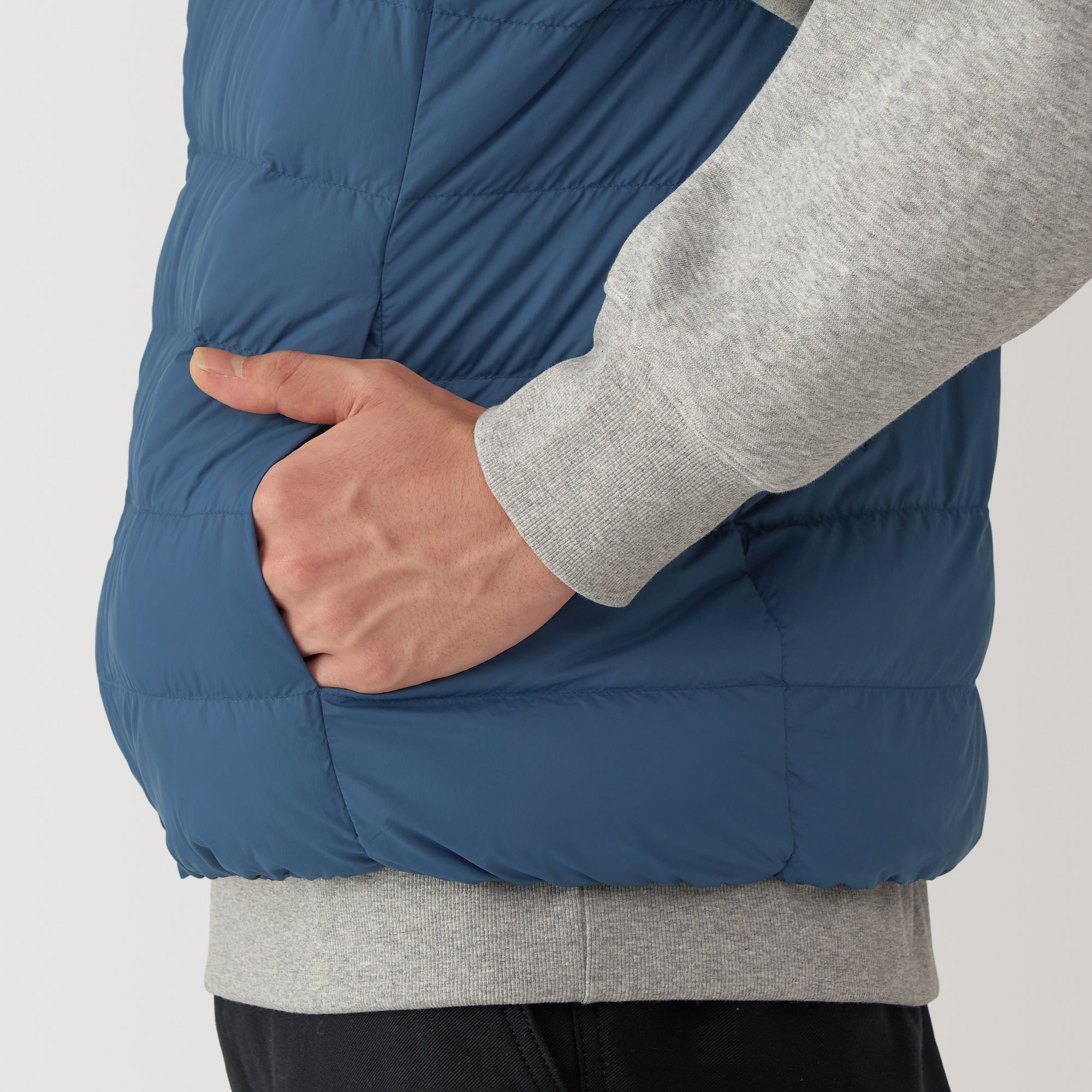 Men's Lightweight Down Collarless Vest - Image 8