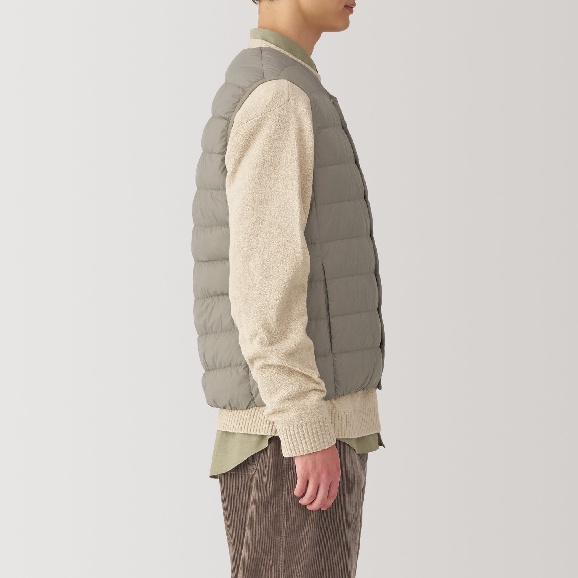Men's Lightweight Down Collarless Vest - Image 38