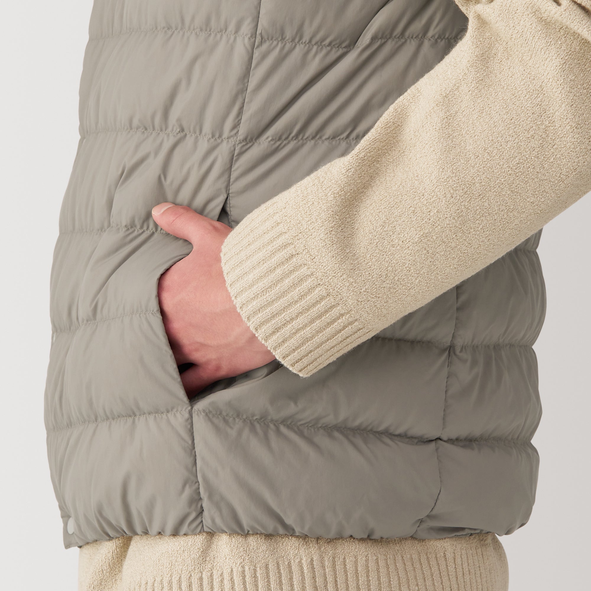 Men's Lightweight Down Collarless Vest - Image 41