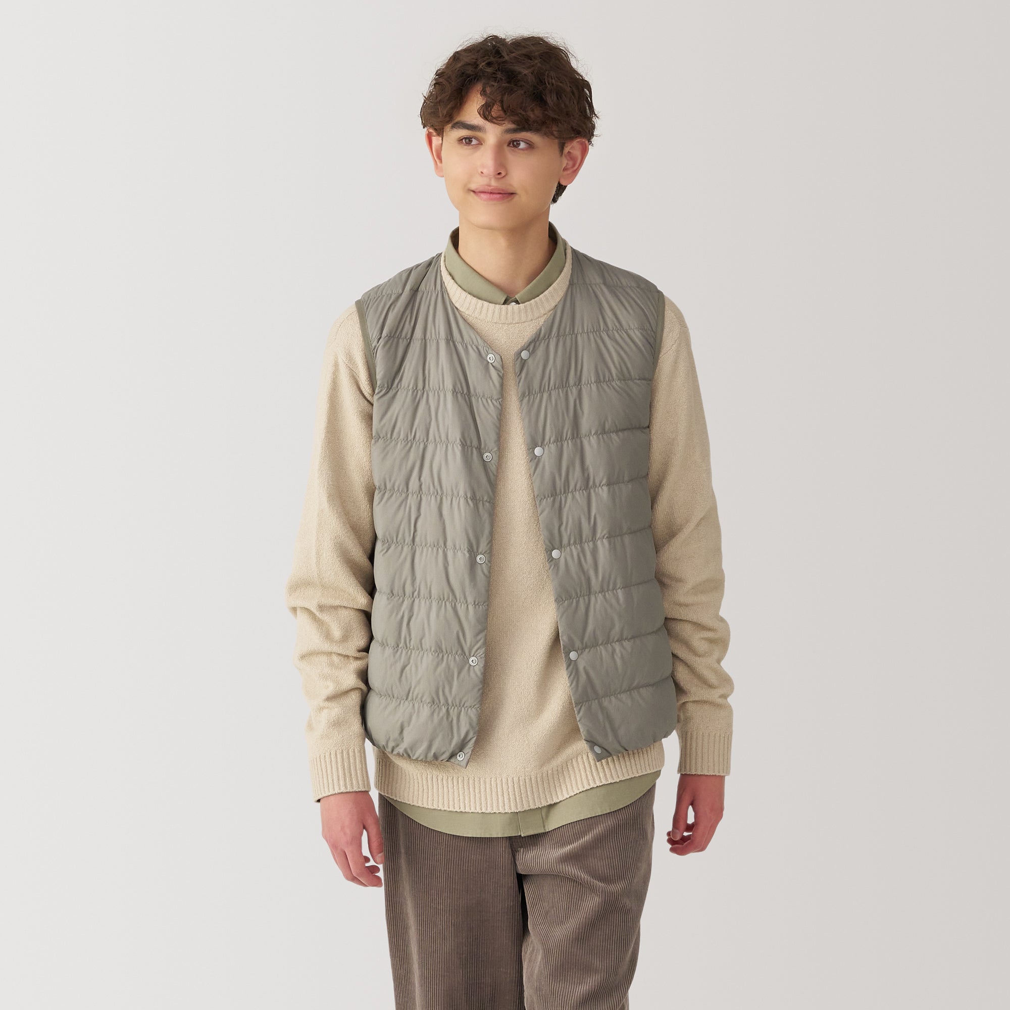 Men's Lightweight Down Collarless Vest - Image 36