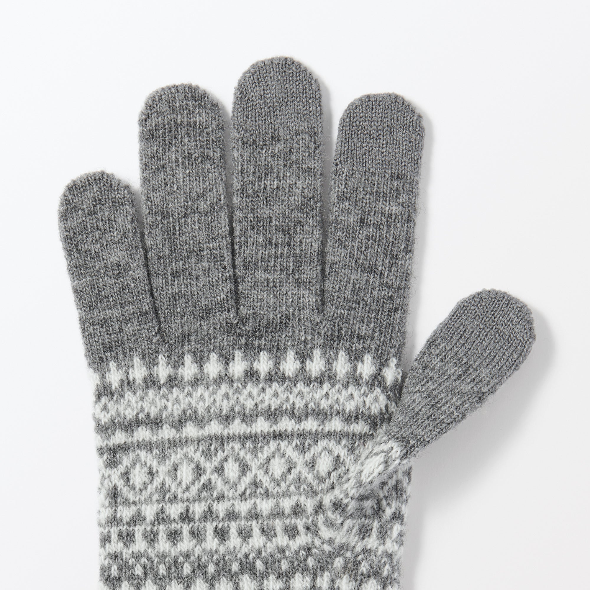 Wool Blend Patterned Touchscreen Gloves - Image 11