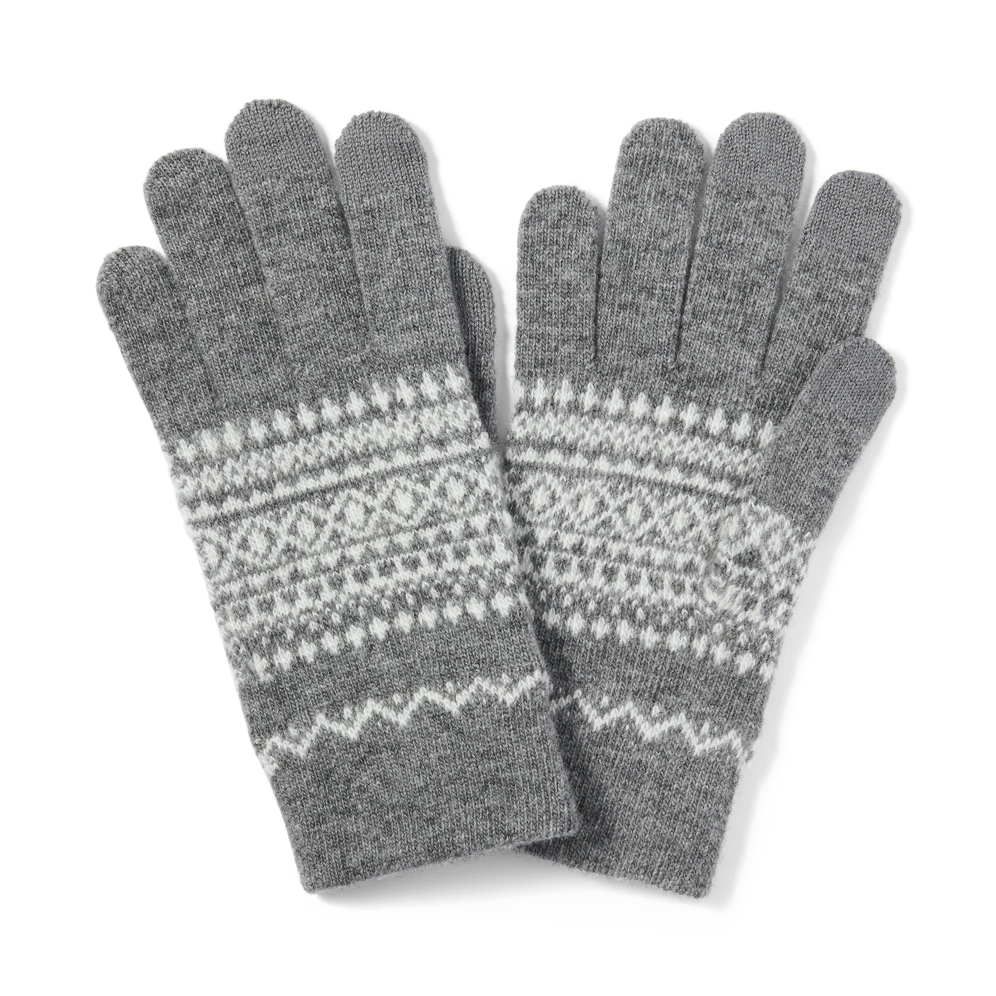 Wool Blend Patterned Touchscreen Gloves - Image 8