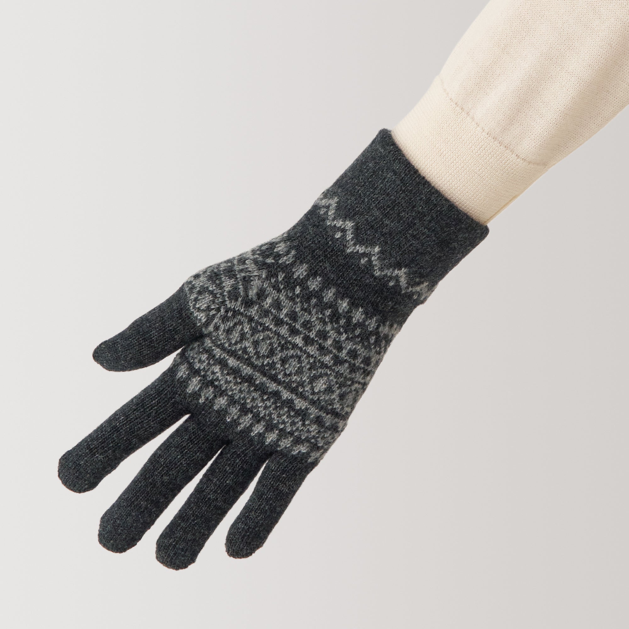 Wool Blend Patterned Touchscreen Gloves - Image 15