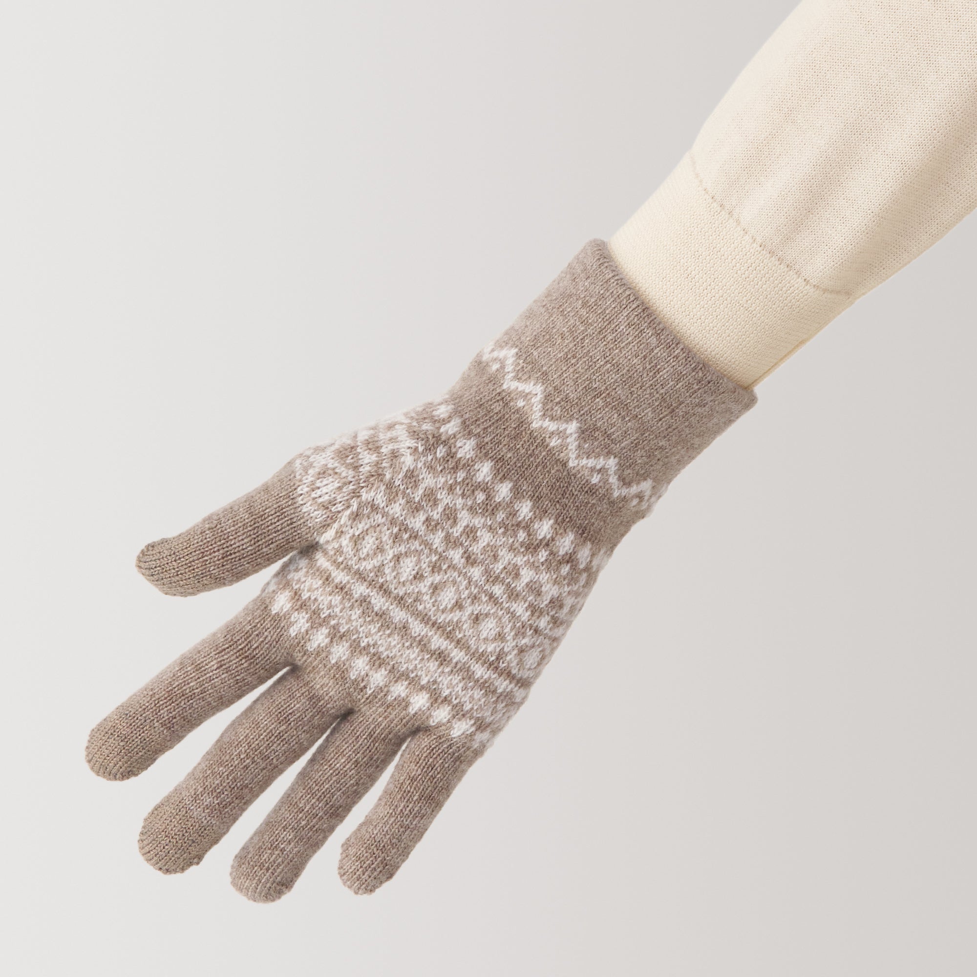 Wool Blend Patterned Touchscreen Gloves - Image 3