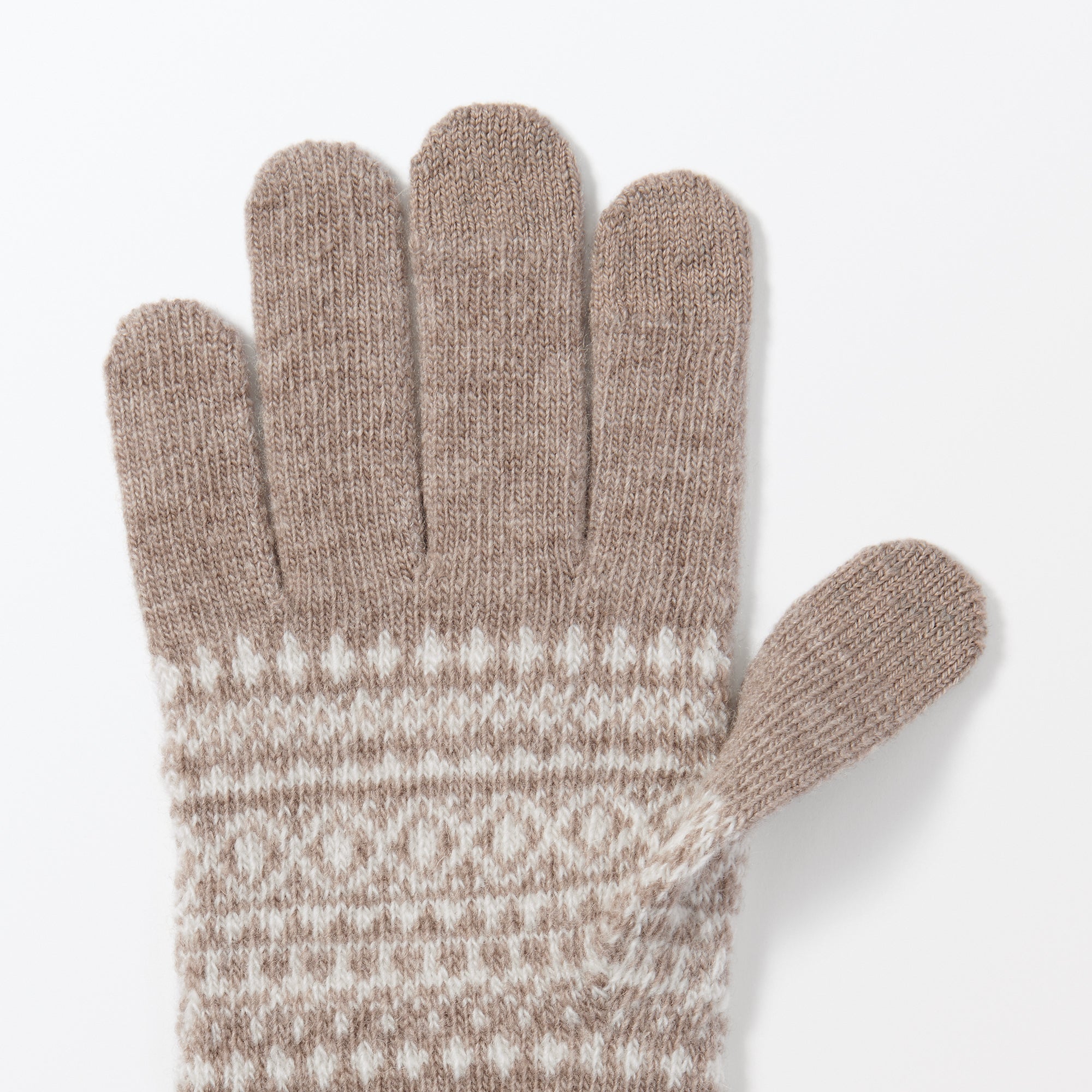 Wool Blend Patterned Touchscreen Gloves - Image 5