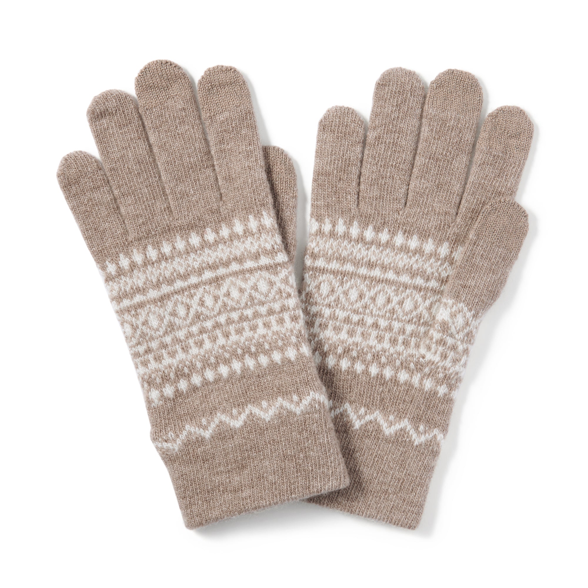 Wool Blend Patterned Touchscreen Gloves - Image 2