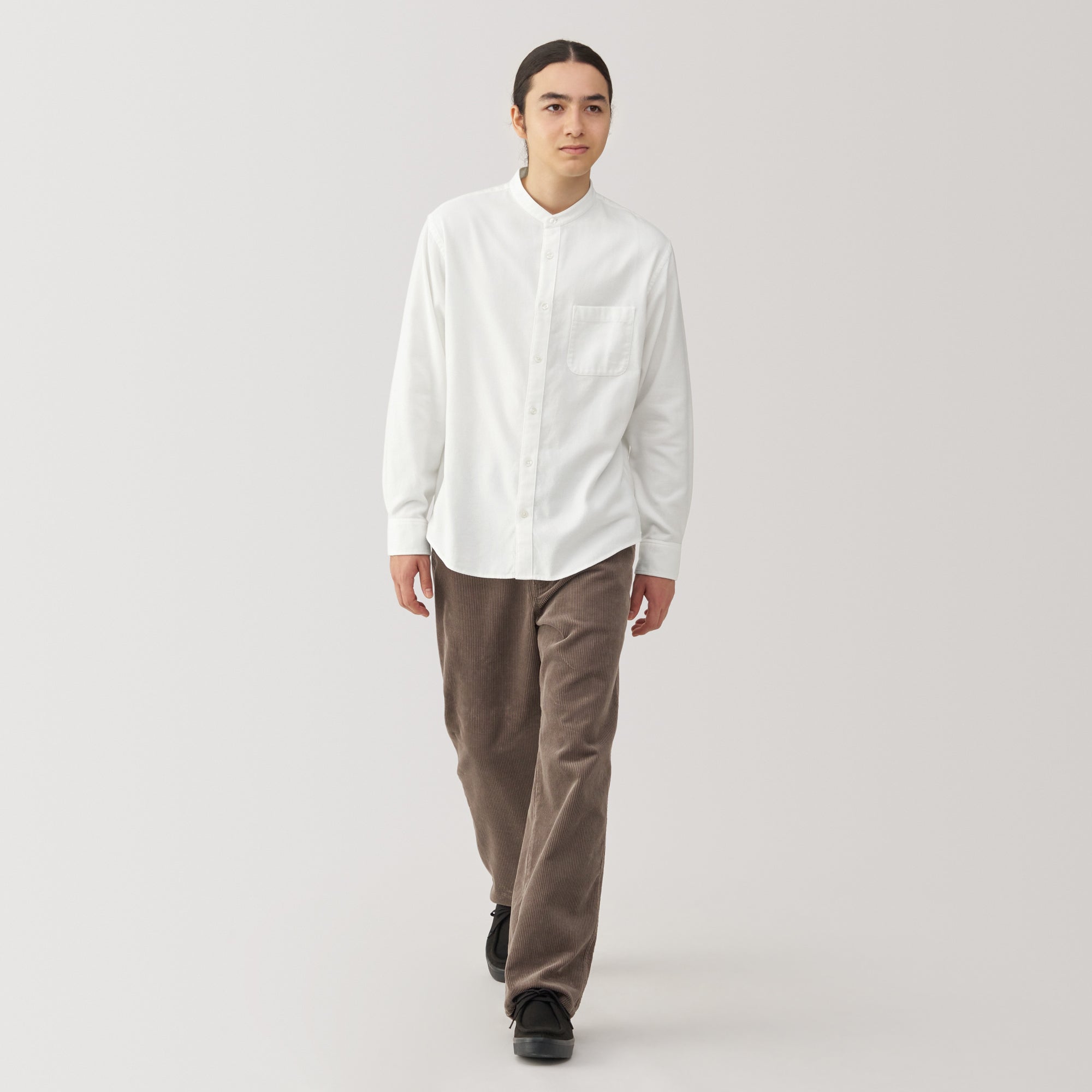 Men's Flannel Stand Collar Long Sleeve Shirt - Image 12