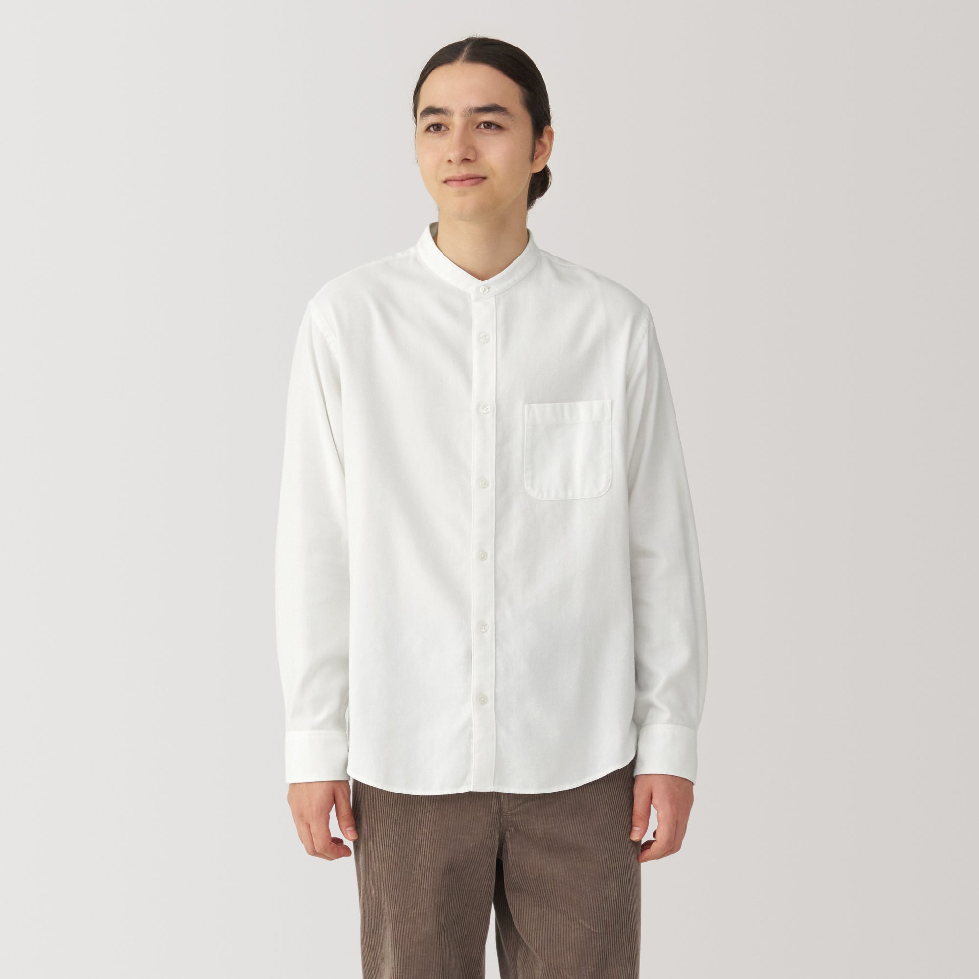 Men's Flannel Stand Collar Long Sleeve Shirt - Image 11