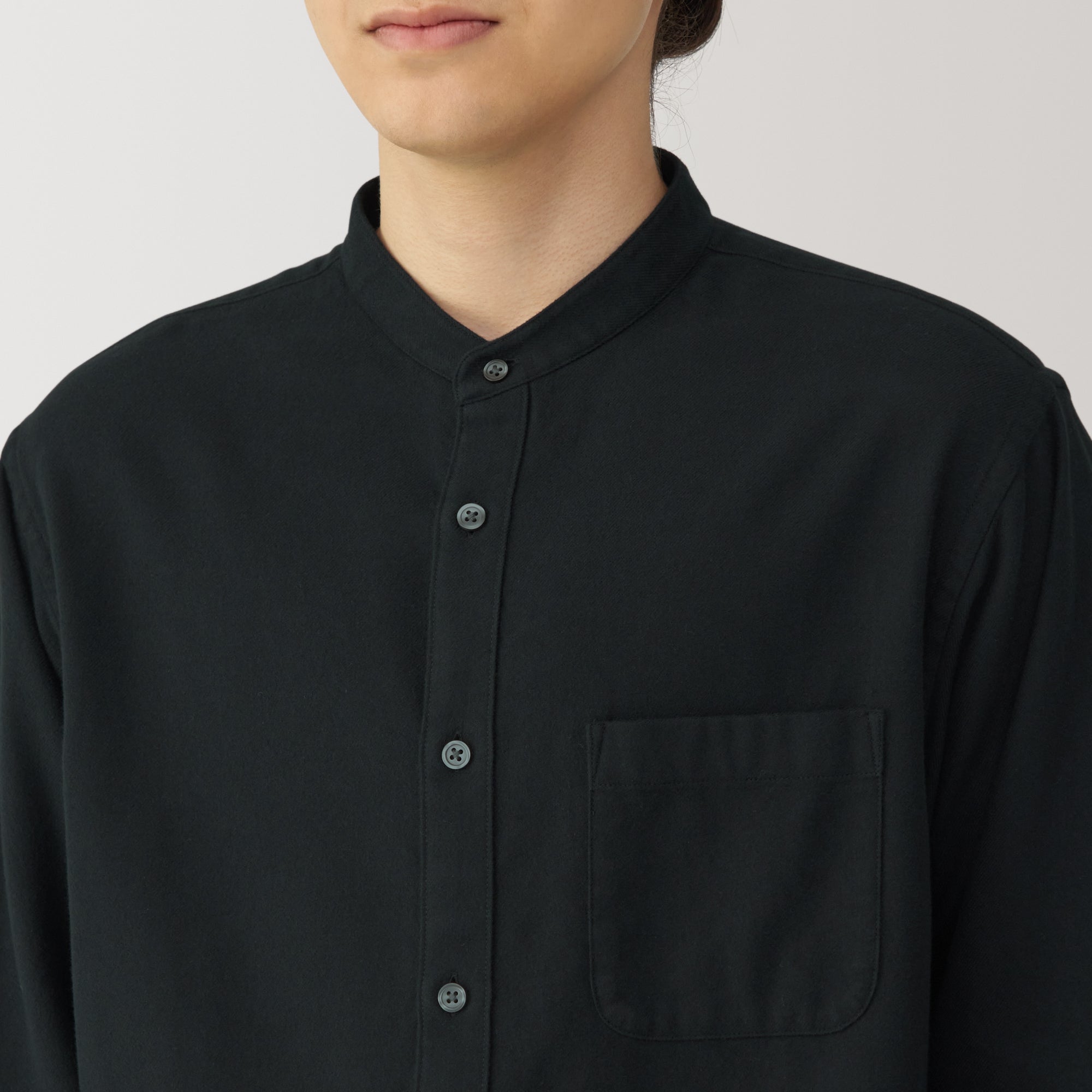 Men's Flannel Stand Collar Long Sleeve Shirt - Image 23